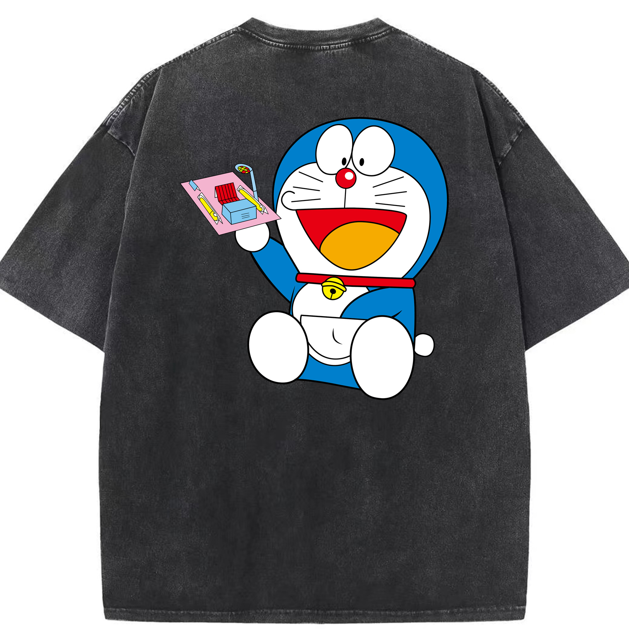 （画像用） ドラえもん Doraemon 綿100% ヴィンテージ風 半袖Tシャツ（背面プリント）