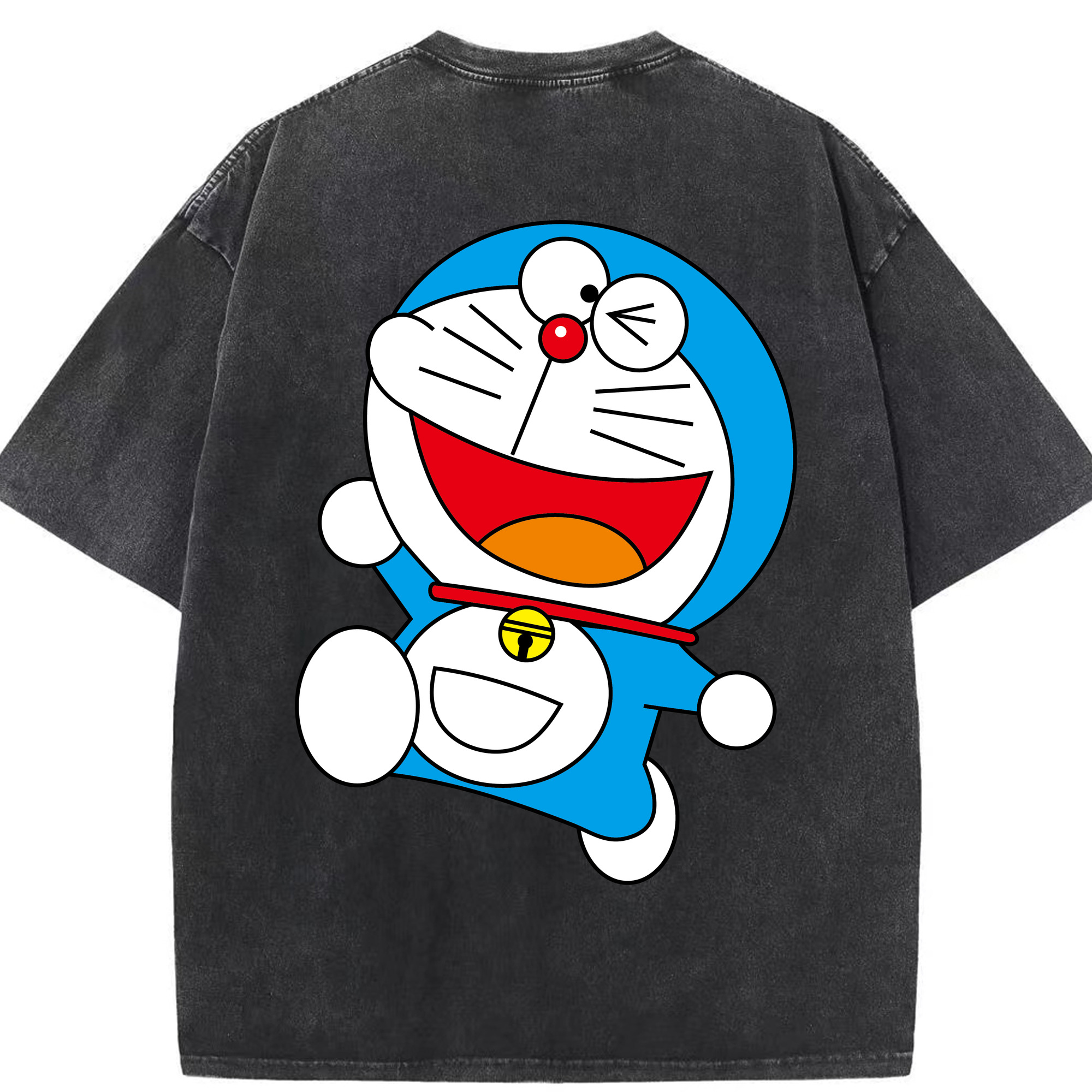 （画像用） ドラえもん Doraemon 綿100% ヴィンテージ風 半袖Tシャツ（背面プリント）