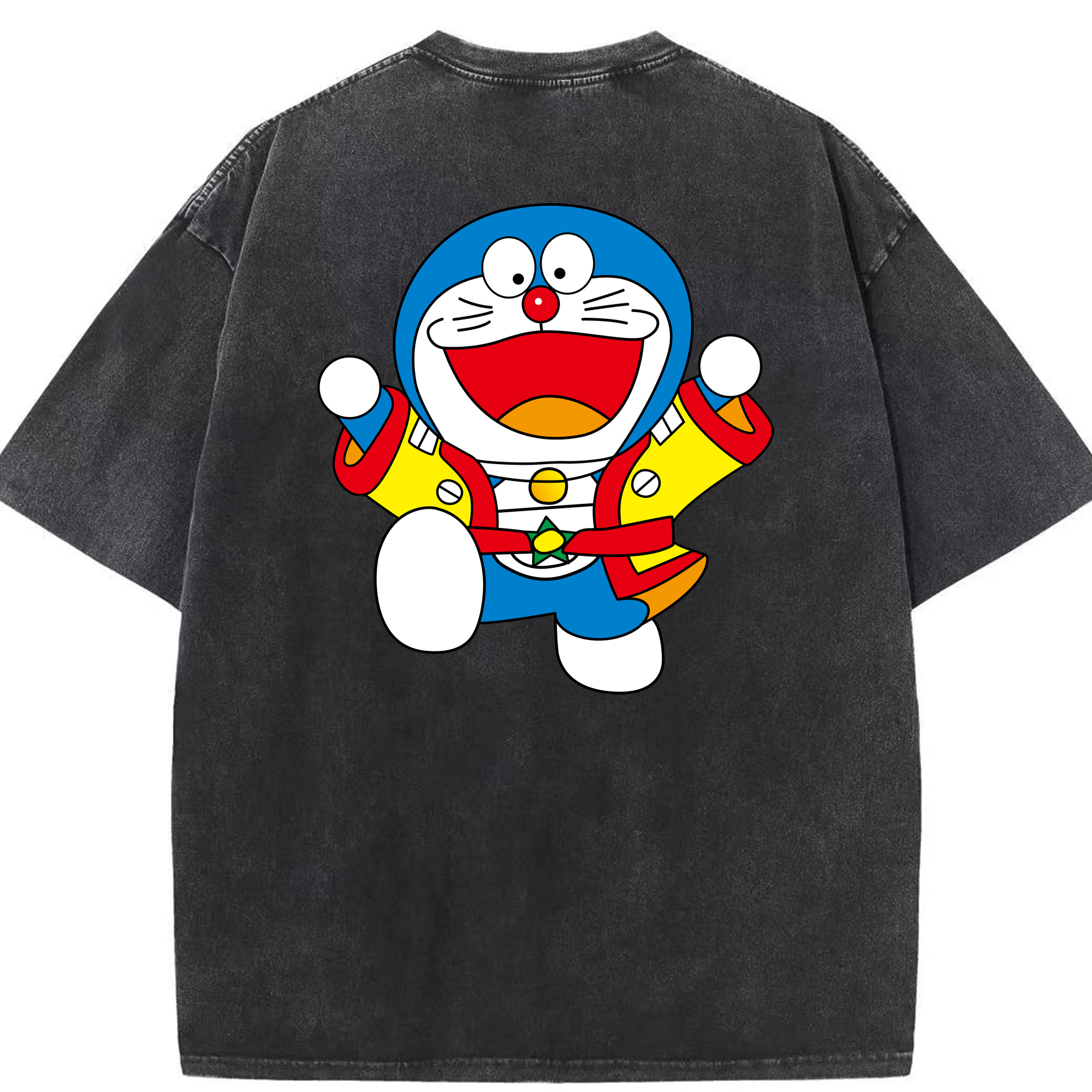 （画像用） ドラえもん Doraemon 綿100% ヴィンテージ風 半袖Tシャツ（背面プリント）