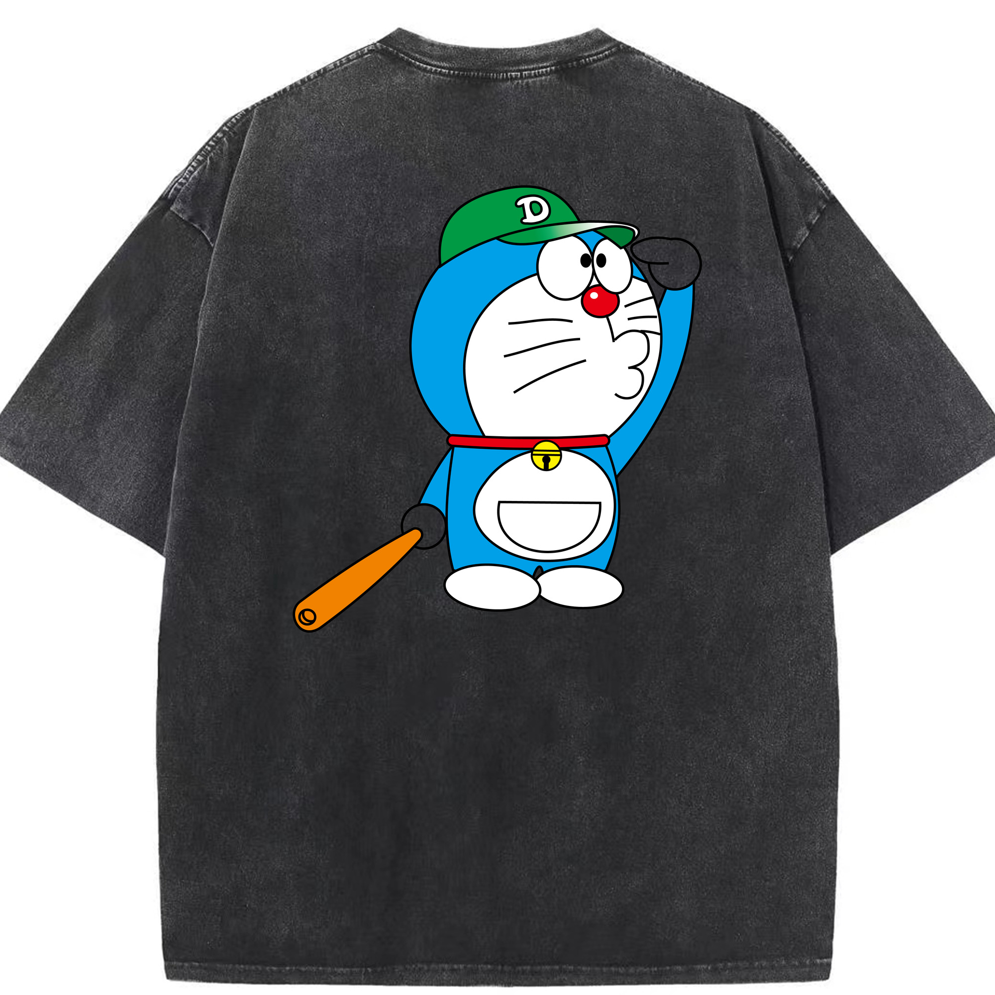 （画像用） ドラえもん Doraemon 綿100% ヴィンテージ風 半袖Tシャツ（背面プリント）