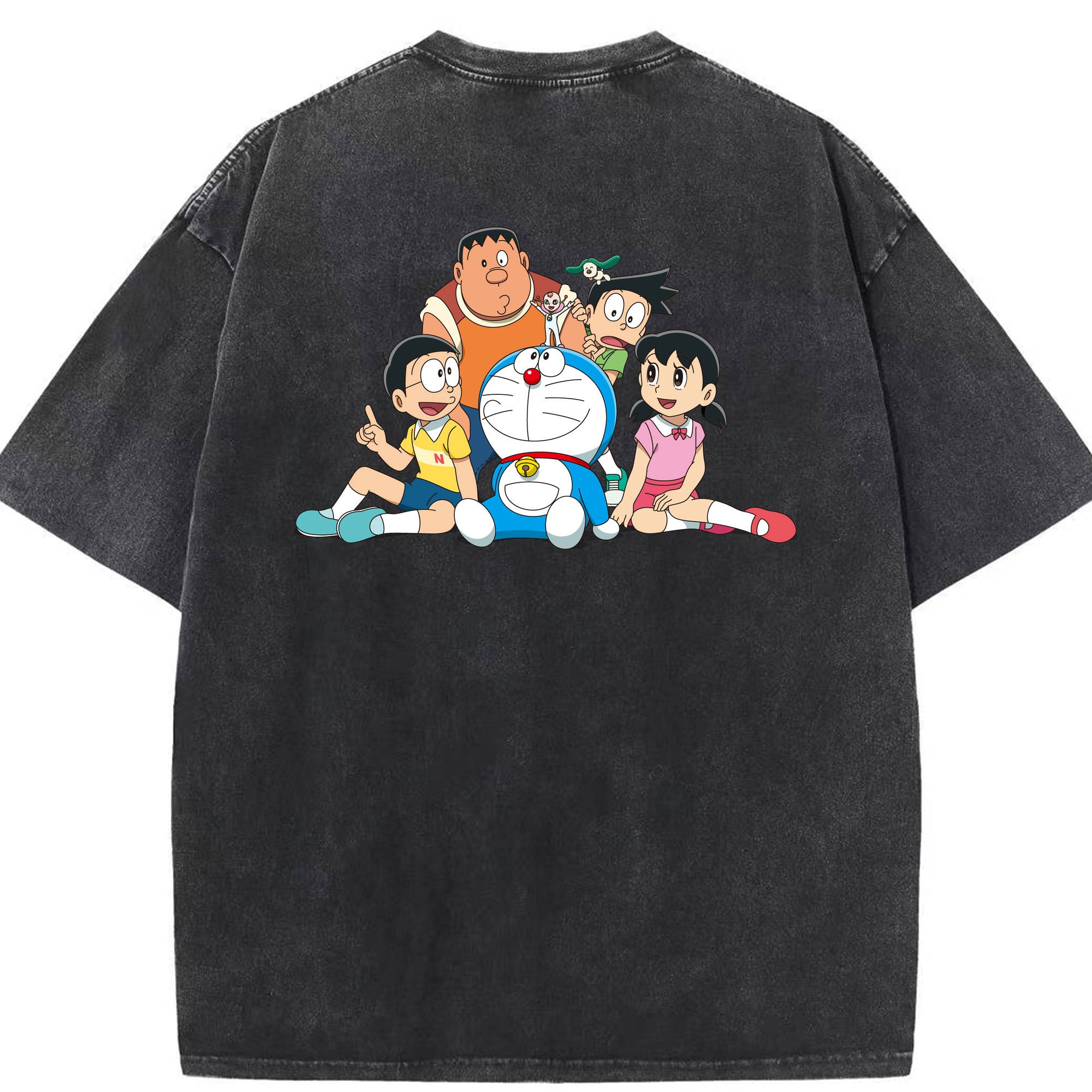 （画像用） ドラえもん Doraemon 綿100% ヴィンテージ風 半袖Tシャツ（背面プリント）