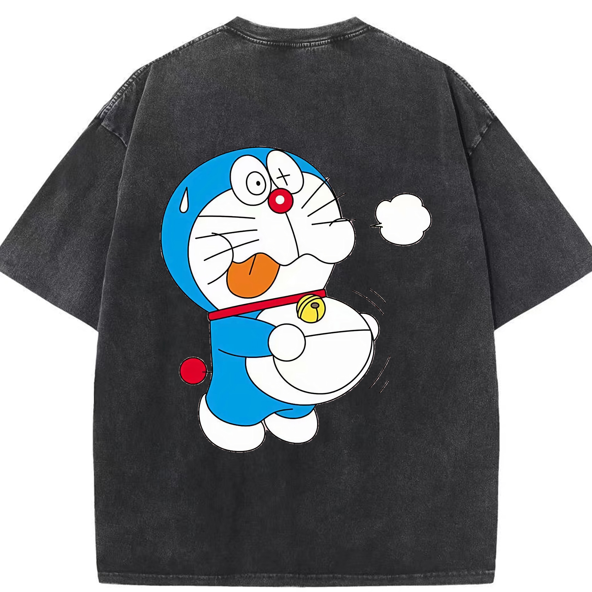 （画像用） ドラえもん Doraemon 綿100% ヴィンテージ風 半袖Tシャツ（背面プリント）