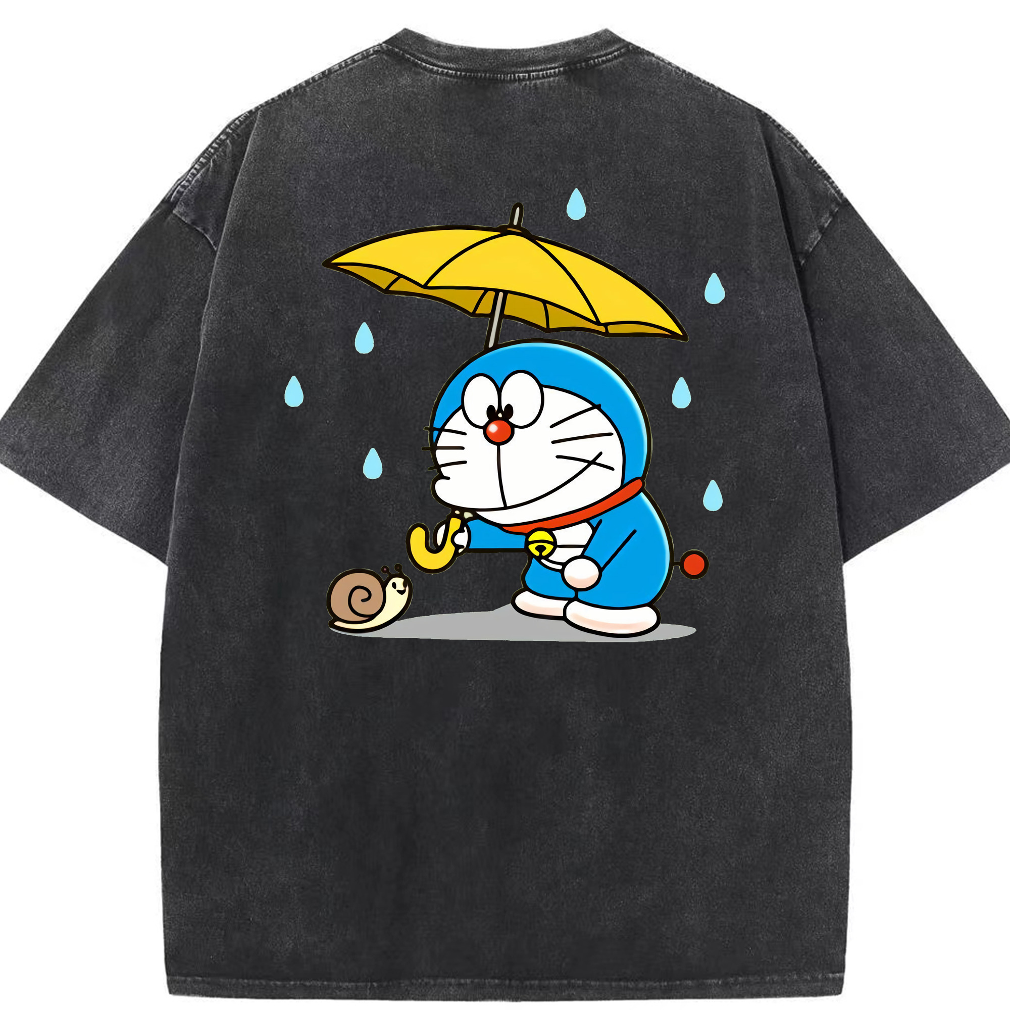 （画像用） ドラえもん Doraemon 綿100% ヴィンテージ風 半袖Tシャツ（背面プリント）