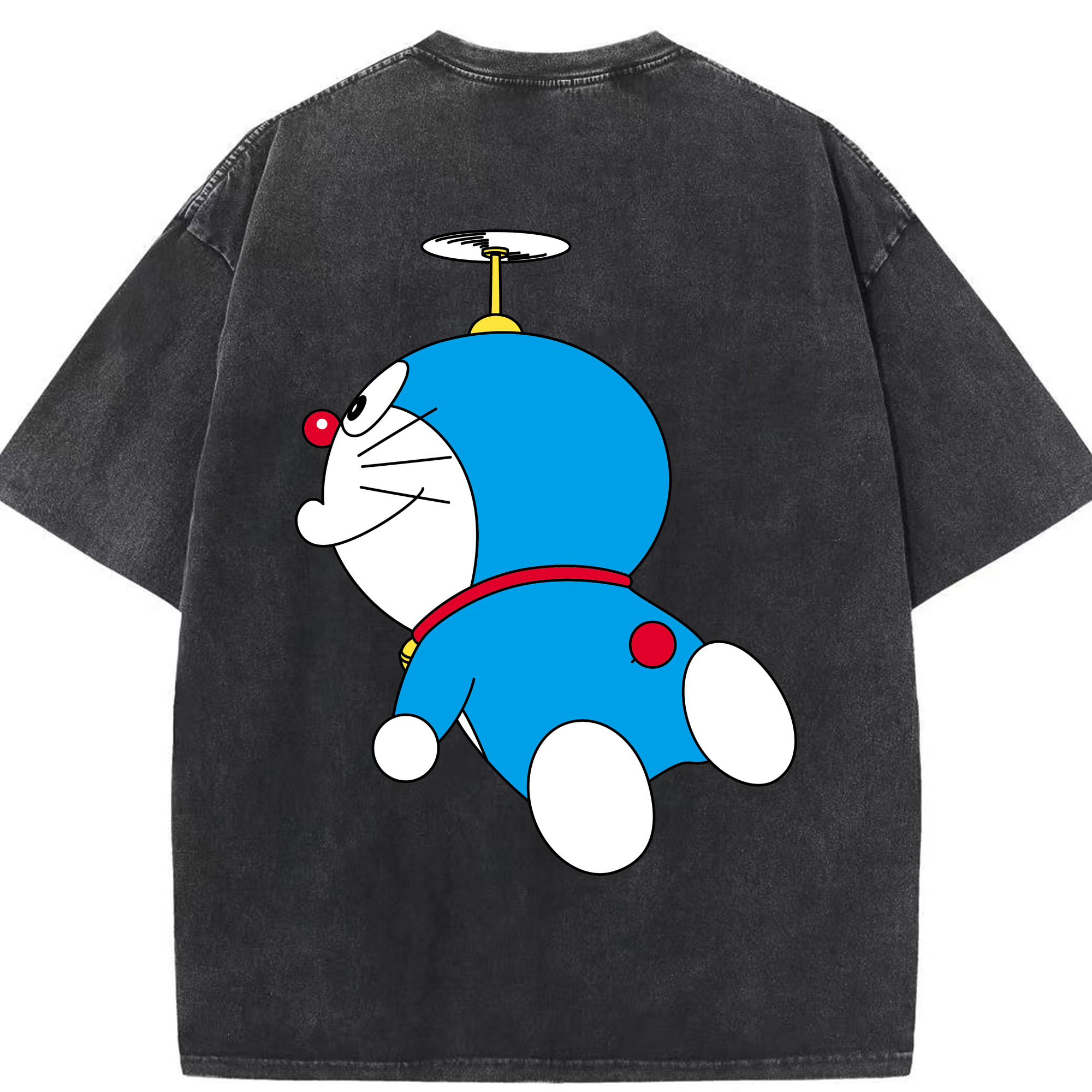 （画像用） ドラえもん Doraemon 綿100% ヴィンテージ風 半袖Tシャツ（背面プリント）