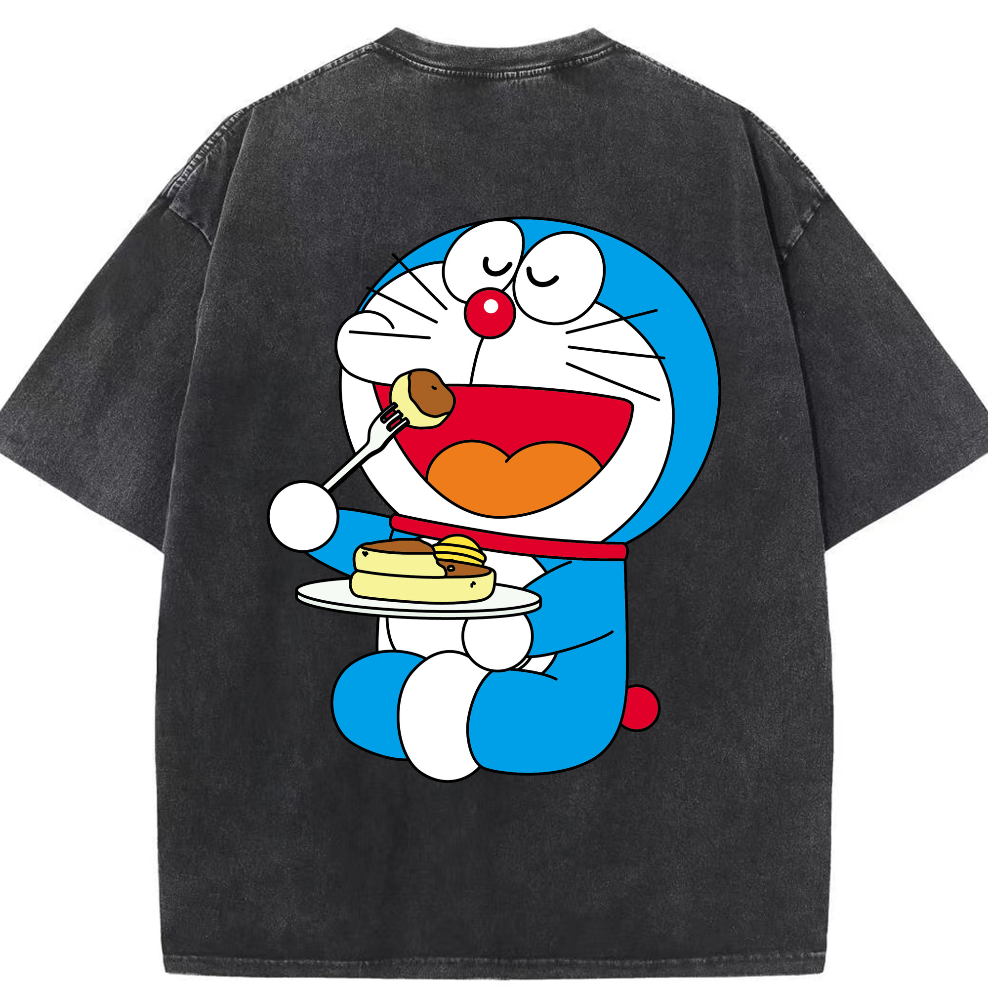 （画像用） ドラえもん Doraemon 綿100% ヴィンテージ風 半袖Tシャツ（背面プリント）
