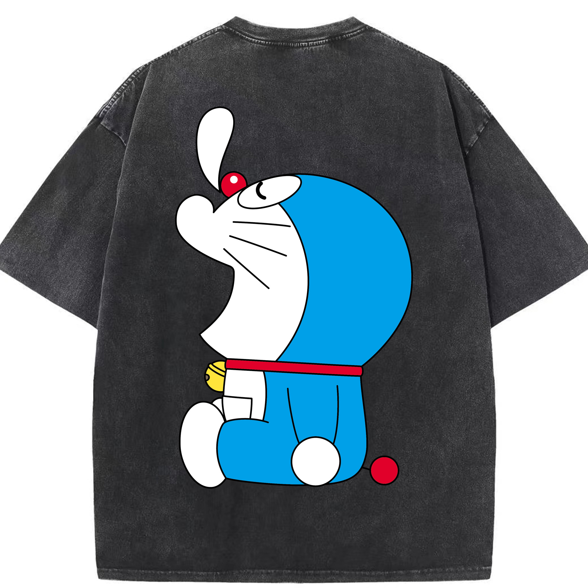 （画像用） ドラえもん Doraemon 綿100% ヴィンテージ風 半袖Tシャツ（背面プリント）