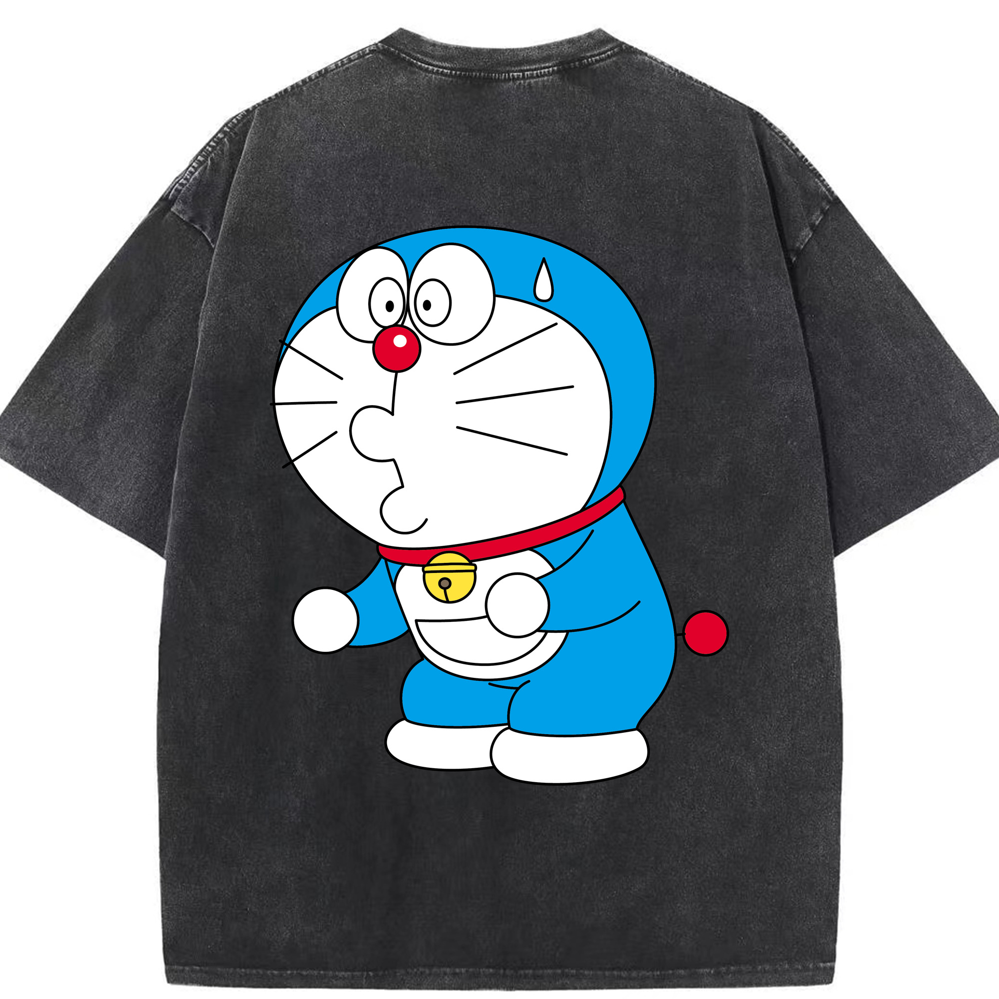 （画像用） ドラえもん Doraemon 綿100% ヴィンテージ風 半袖Tシャツ（背面プリント）