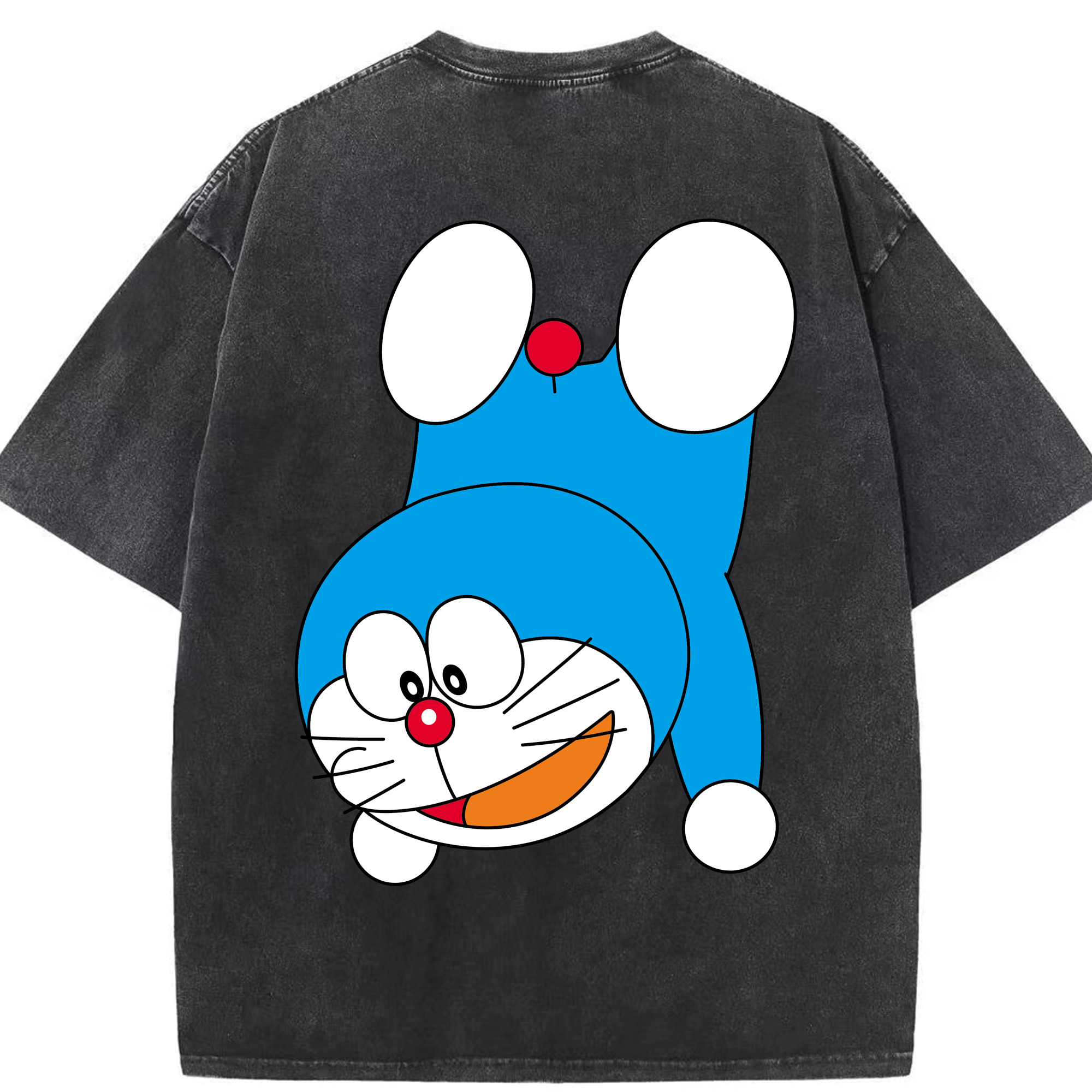 （画像用） ドラえもん Doraemon 綿100% ヴィンテージ風 半袖Tシャツ（背面プリント）