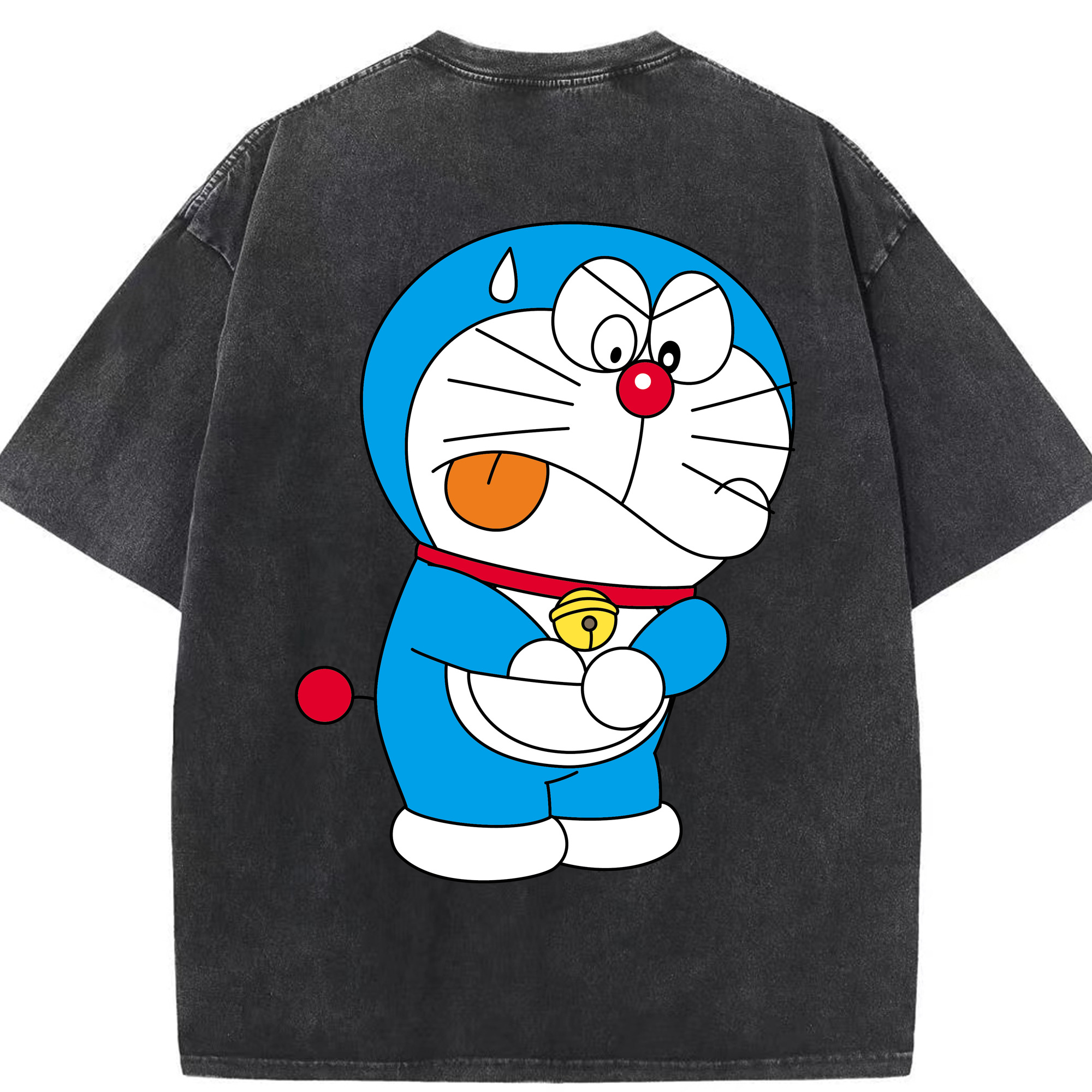 （画像用） ドラえもん Doraemon 綿100% ヴィンテージ風 半袖Tシャツ（背面プリント）