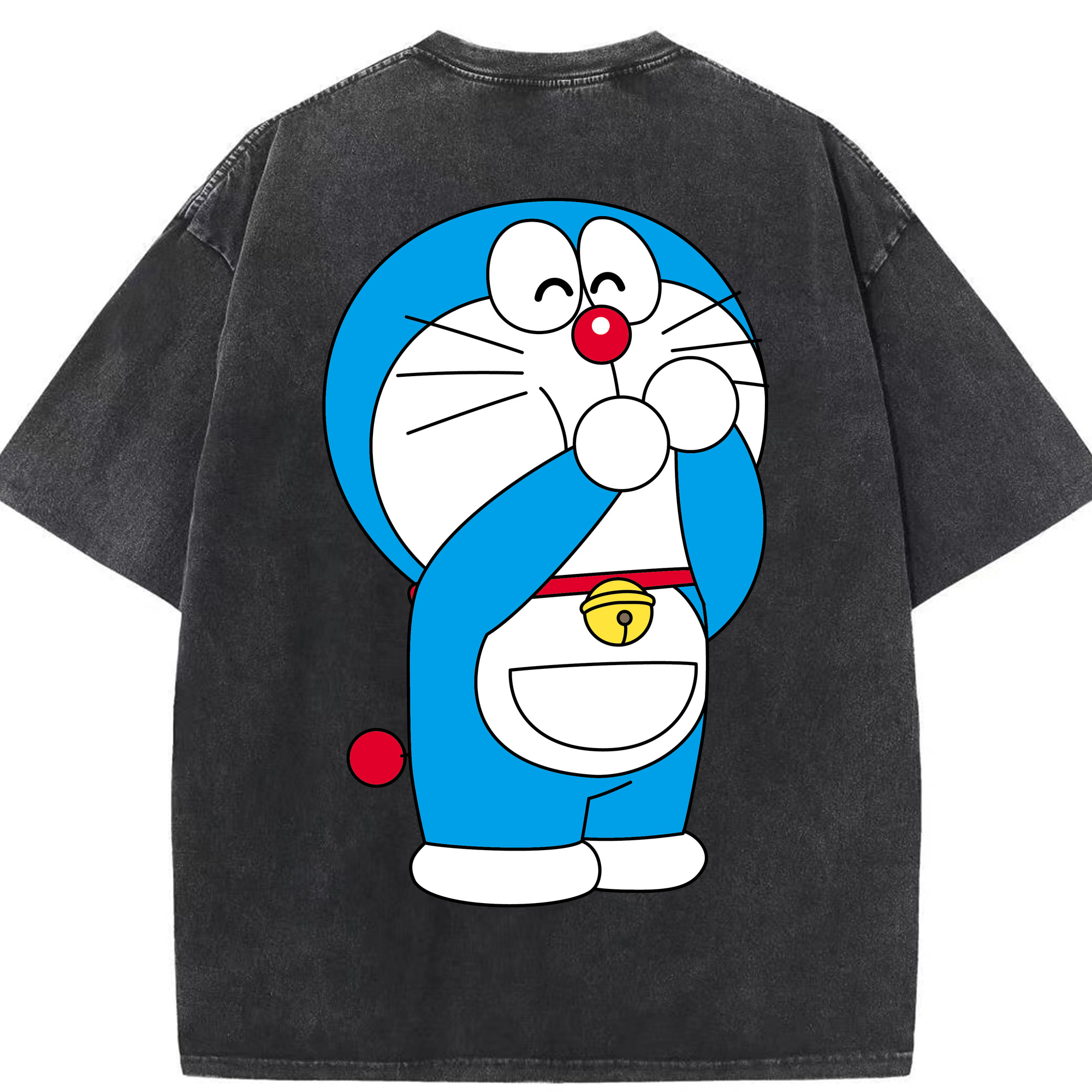 （画像用） ドラえもん Doraemon 綿100% ヴィンテージ風 半袖Tシャツ（背面プリント）