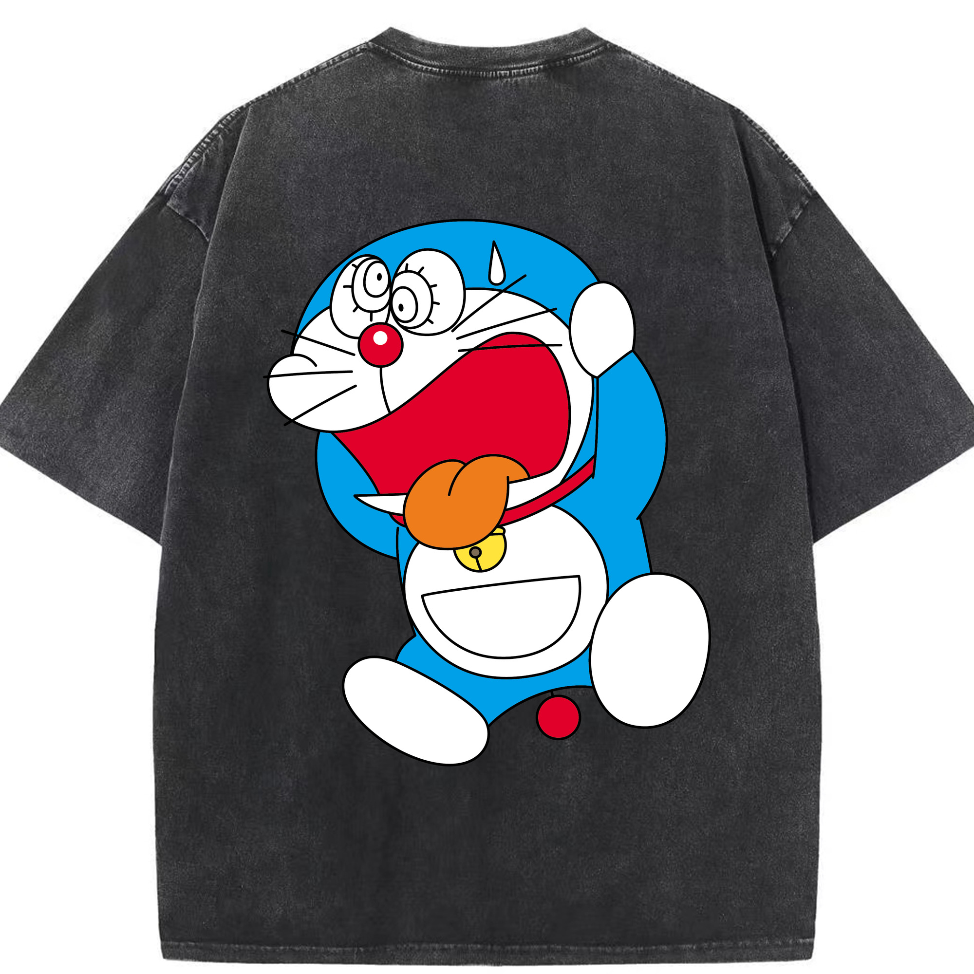 （画像用） ドラえもん Doraemon 綿100% ヴィンテージ風 半袖Tシャツ（背面プリント）