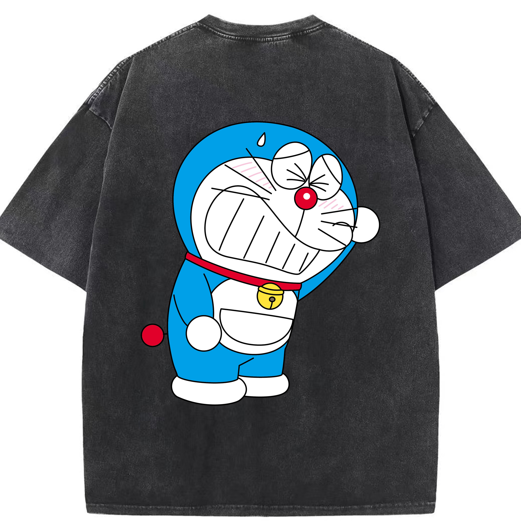 （画像用） ドラえもん Doraemon 綿100% ヴィンテージ風 半袖Tシャツ（背面プリント）