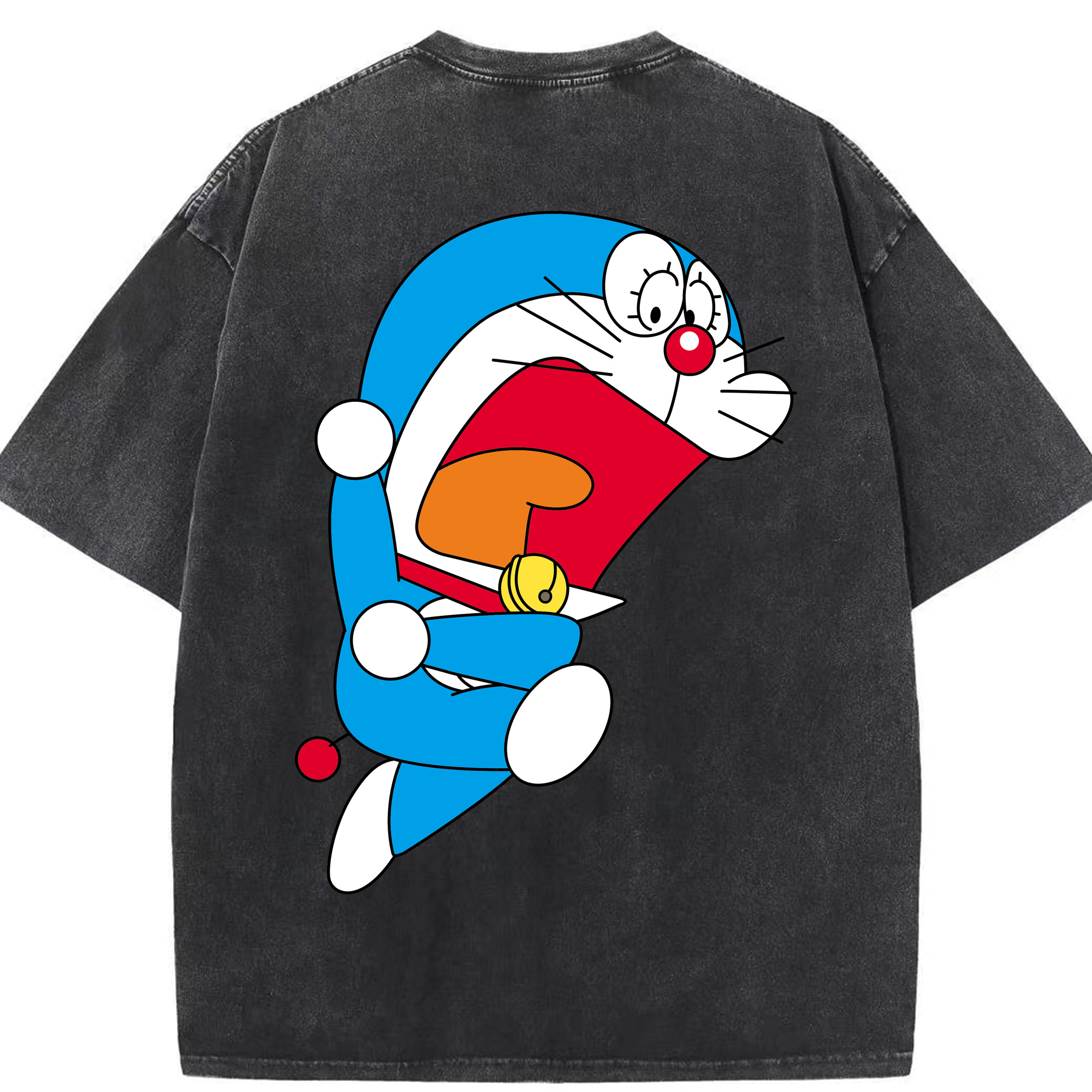 （画像用） ドラえもん Doraemon 綿100% ヴィンテージ風 半袖Tシャツ（背面プリント）