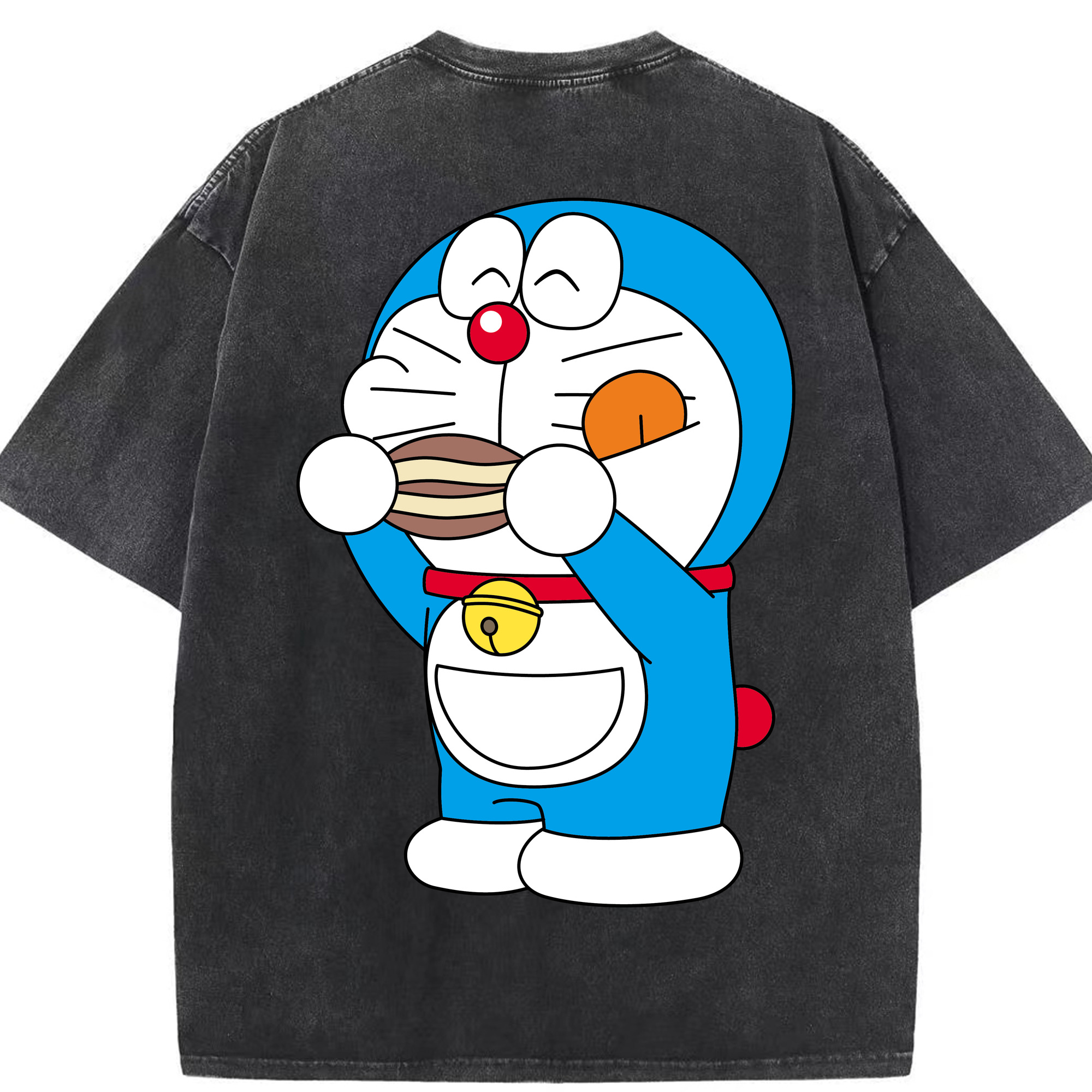 （画像用） ドラえもん Doraemon 綿100% ヴィンテージ風 半袖Tシャツ（背面プリント）