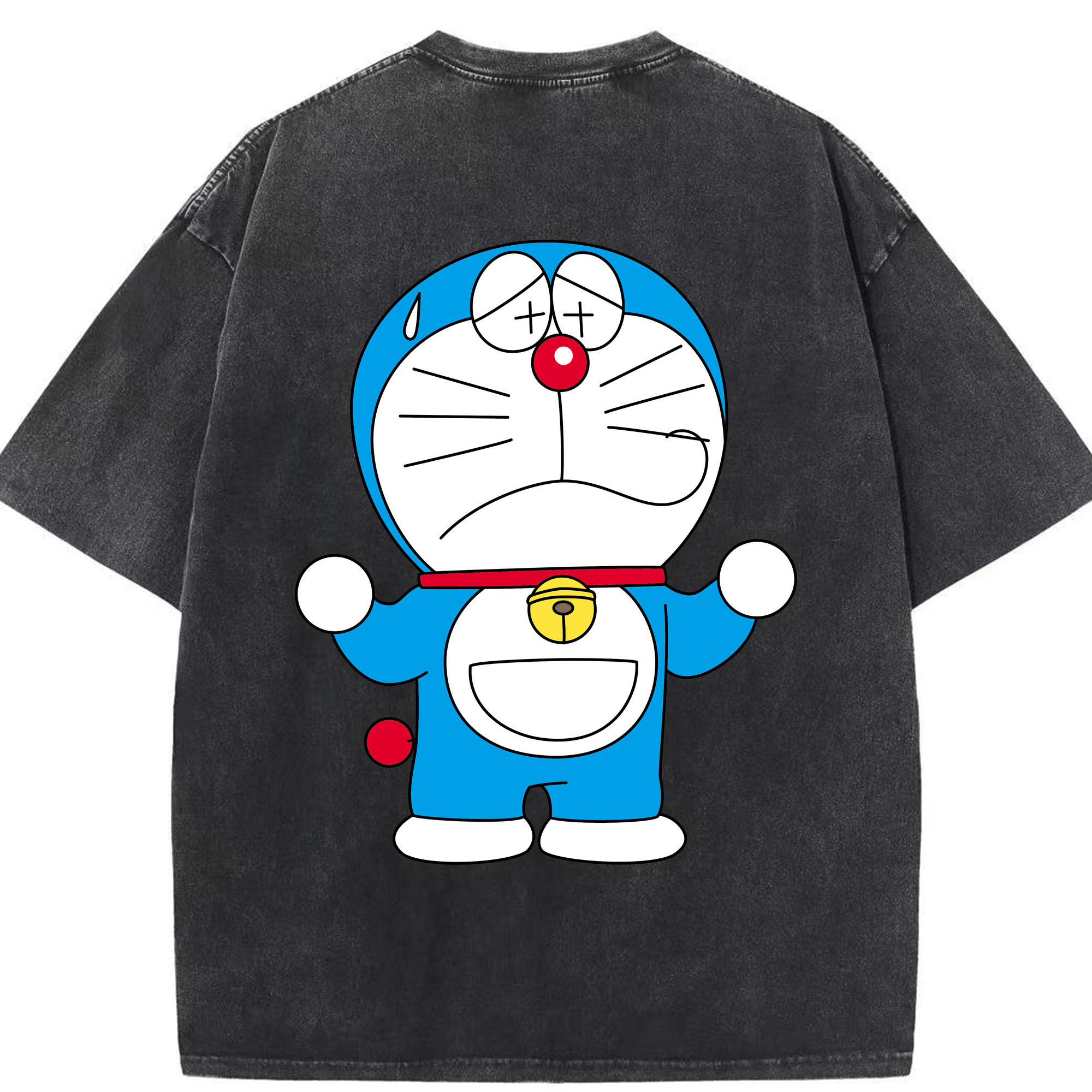 （画像用） ドラえもん Doraemon 綿100% ヴィンテージ風 半袖Tシャツ（背面プリント）