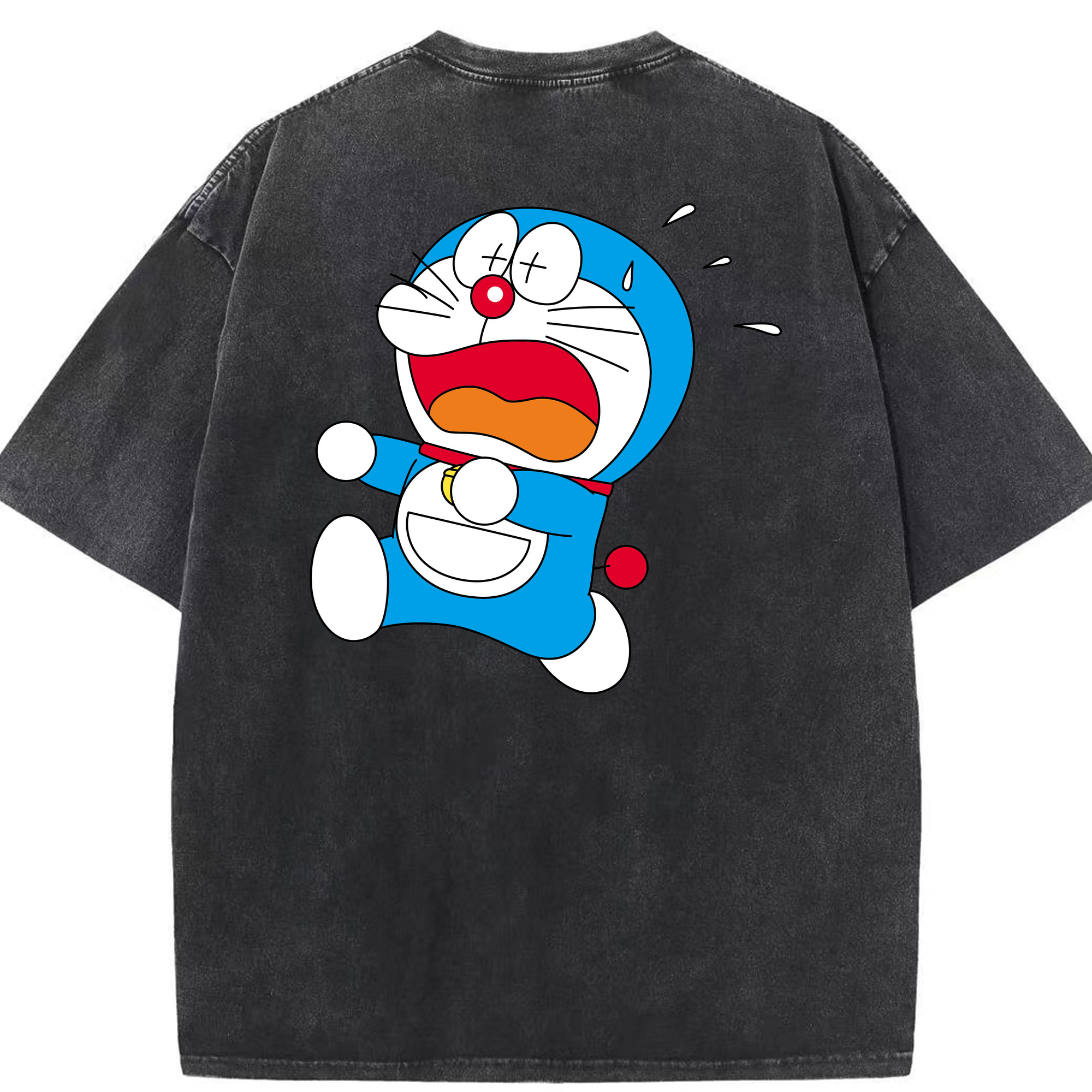 （画像用） ドラえもん Doraemon 綿100% ヴィンテージ風 半袖Tシャツ（背面プリント）
