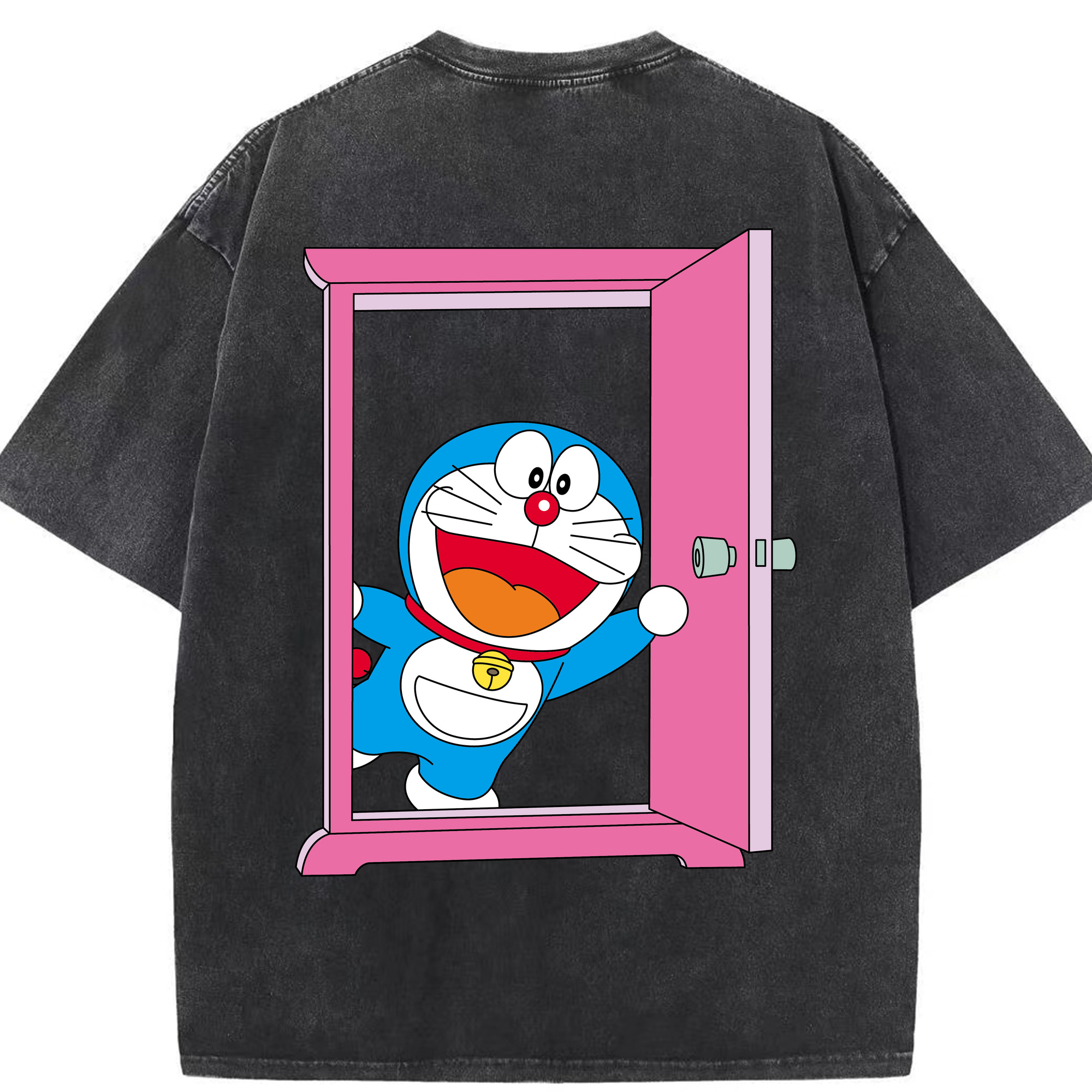 （画像用） ドラえもん Doraemon 綿100% ヴィンテージ風 半袖Tシャツ（背面プリント）