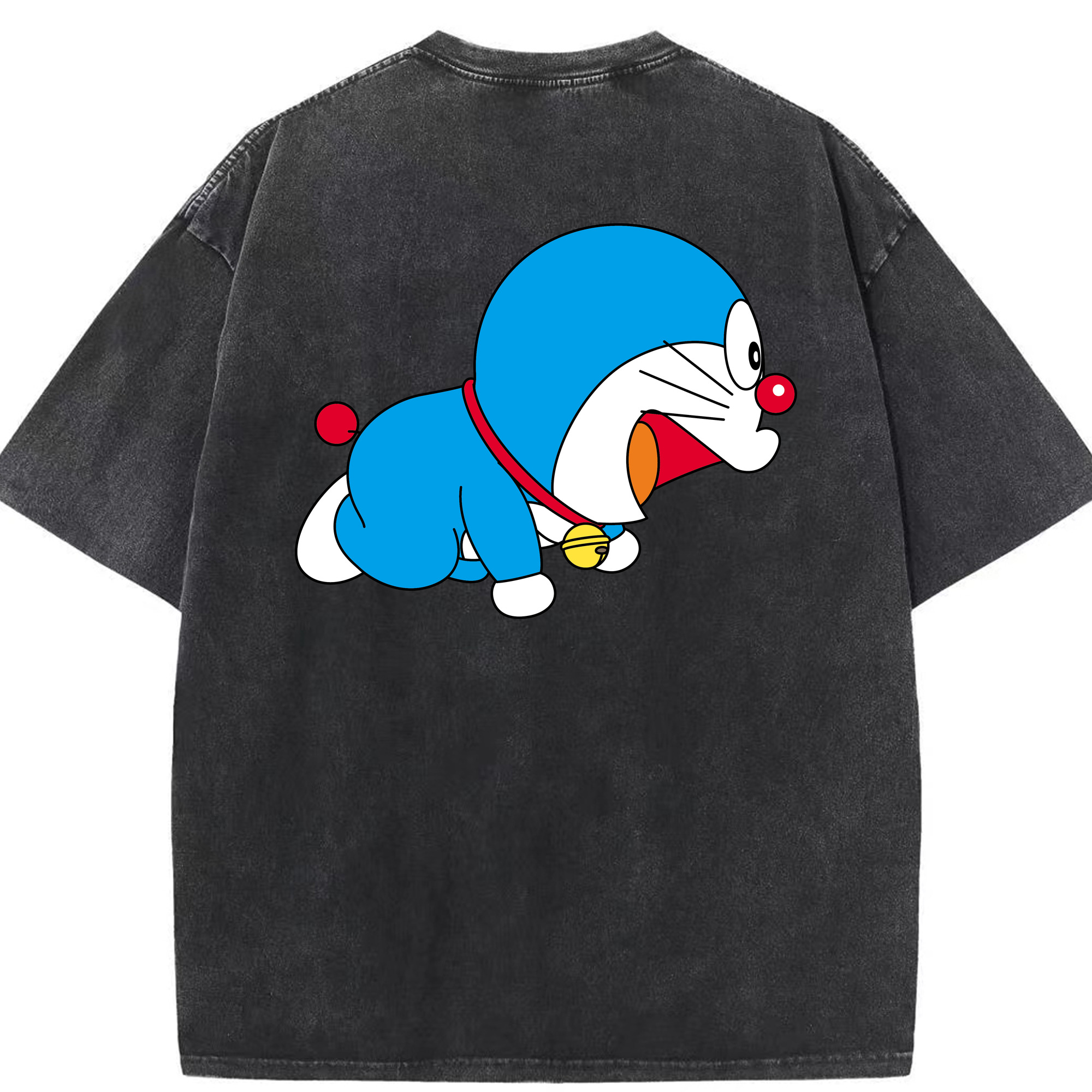 （画像用） ドラえもん Doraemon 綿100% ヴィンテージ風 半袖Tシャツ（背面プリント）