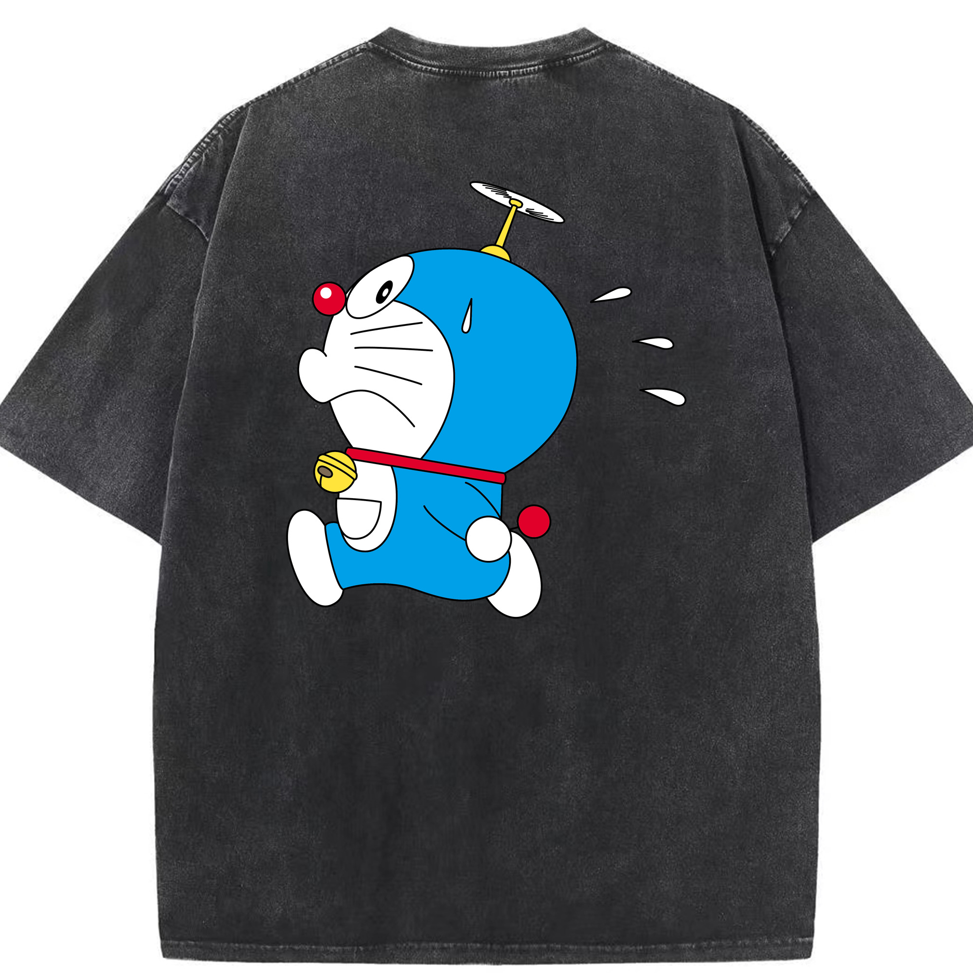 （画像用） ドラえもん Doraemon 綿100% ヴィンテージ風 半袖Tシャツ（背面プリント）