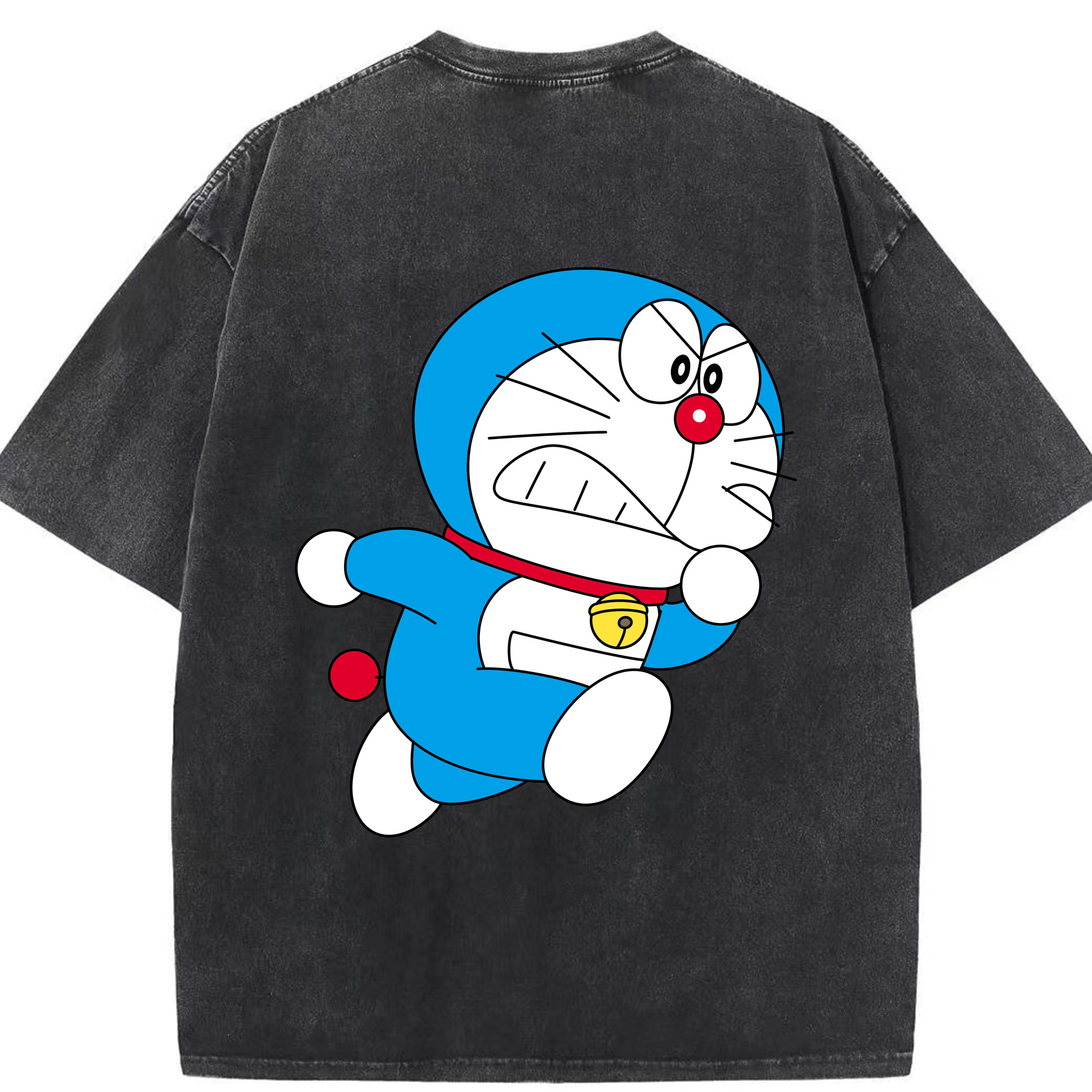 （画像用） ドラえもん Doraemon 綿100% ヴィンテージ風 半袖Tシャツ（背面プリント）