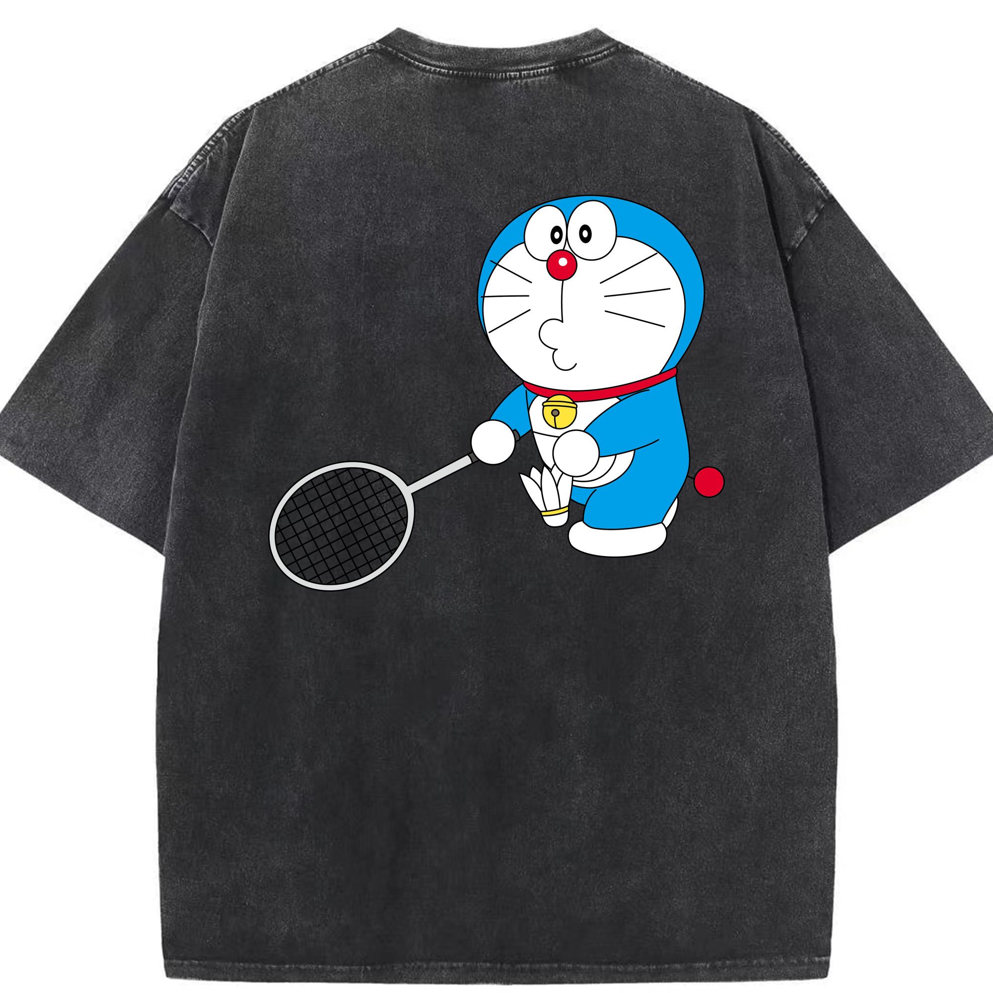 （画像用） ドラえもん Doraemon 綿100% ヴィンテージ風 半袖Tシャツ（背面プリント）
