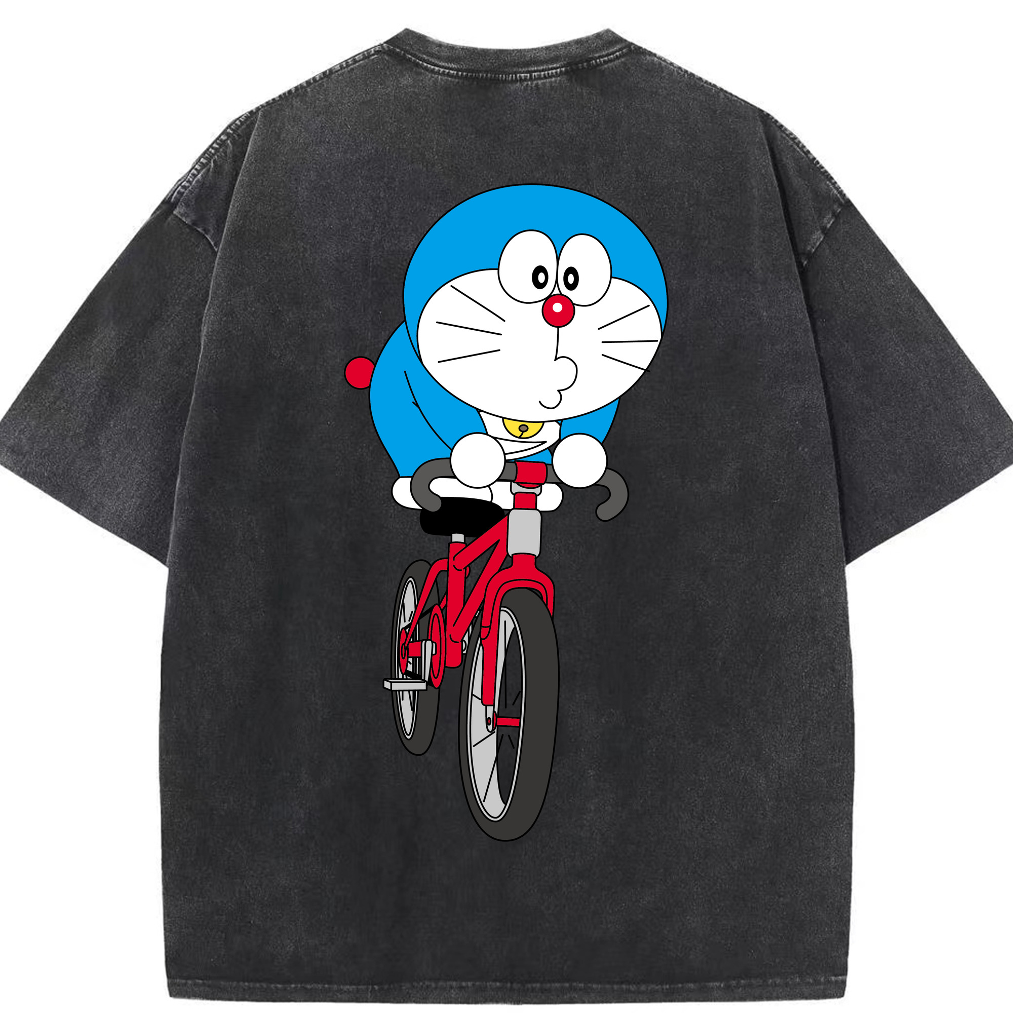 （画像用） ドラえもん Doraemon 綿100% ヴィンテージ風 半袖Tシャツ（背面プリント）