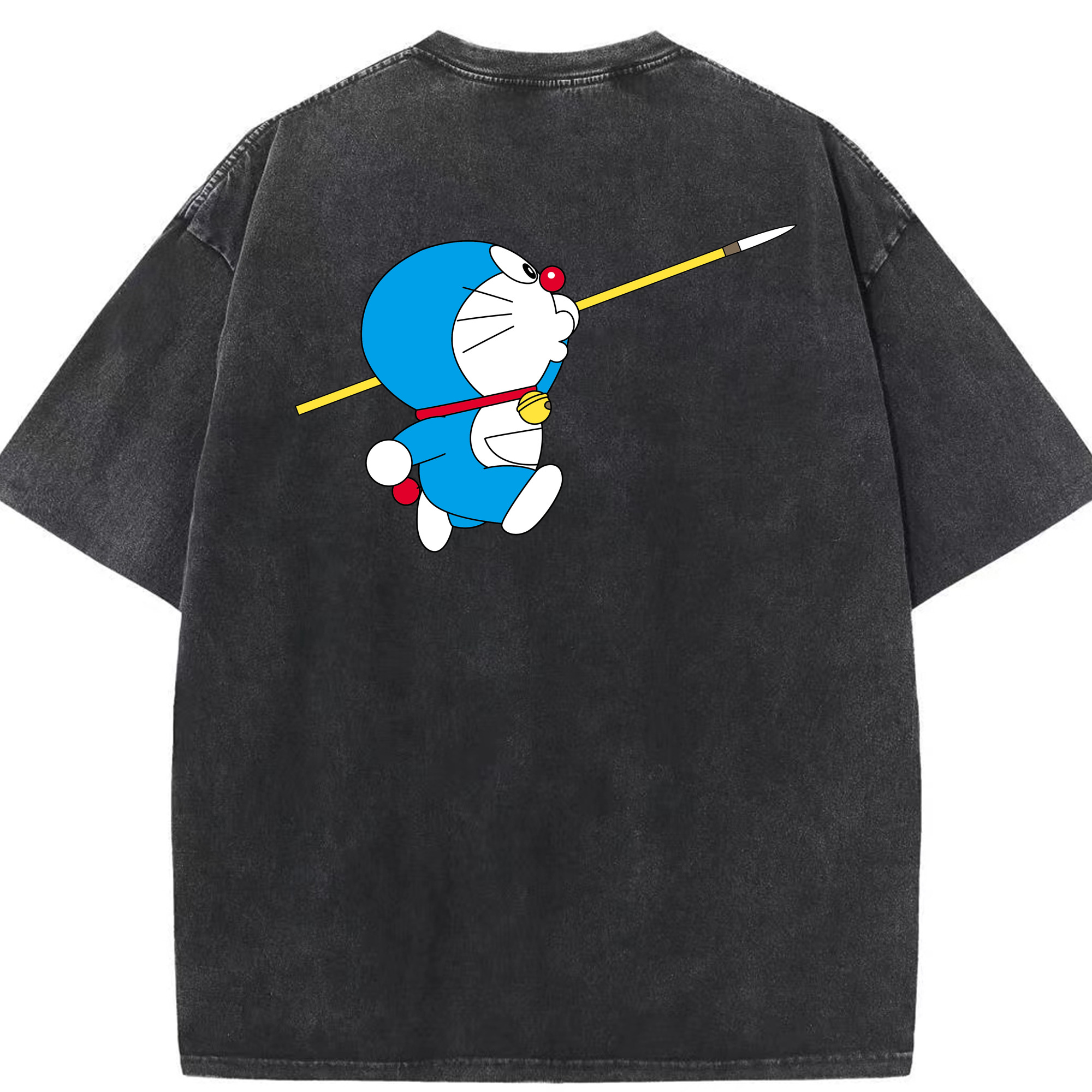 （画像用） ドラえもん Doraemon 綿100% ヴィンテージ風 半袖Tシャツ（背面プリント）