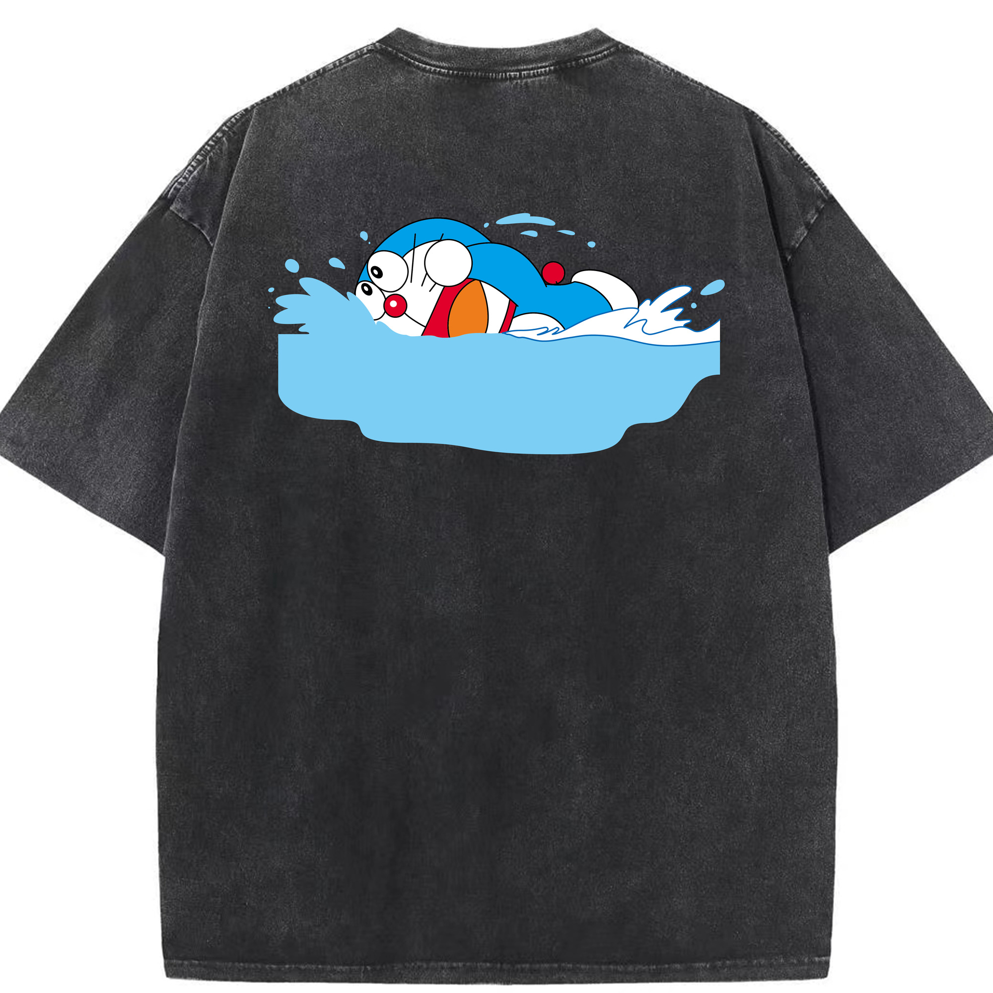 （画像用） ドラえもん Doraemon 綿100% ヴィンテージ風 半袖Tシャツ（背面プリント）