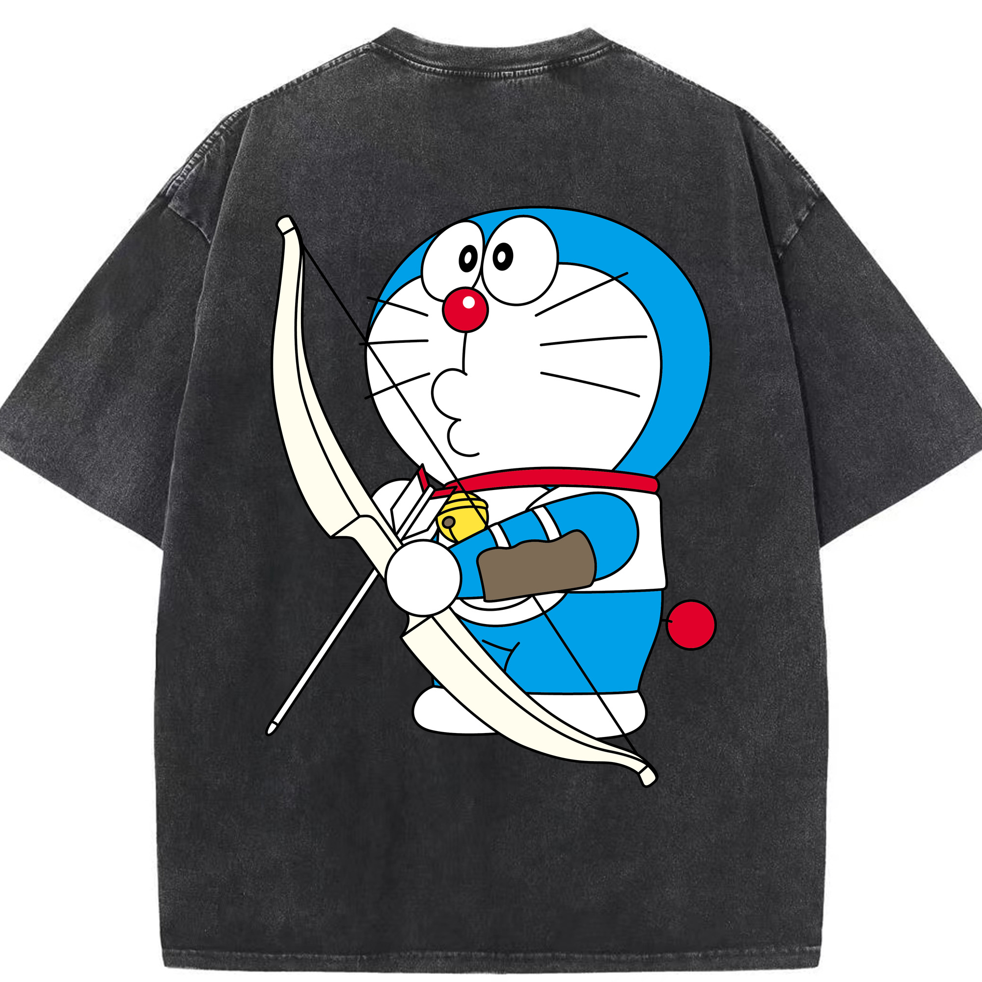 （画像用） ドラえもん Doraemon 綿100% ヴィンテージ風 半袖Tシャツ（背面プリント）