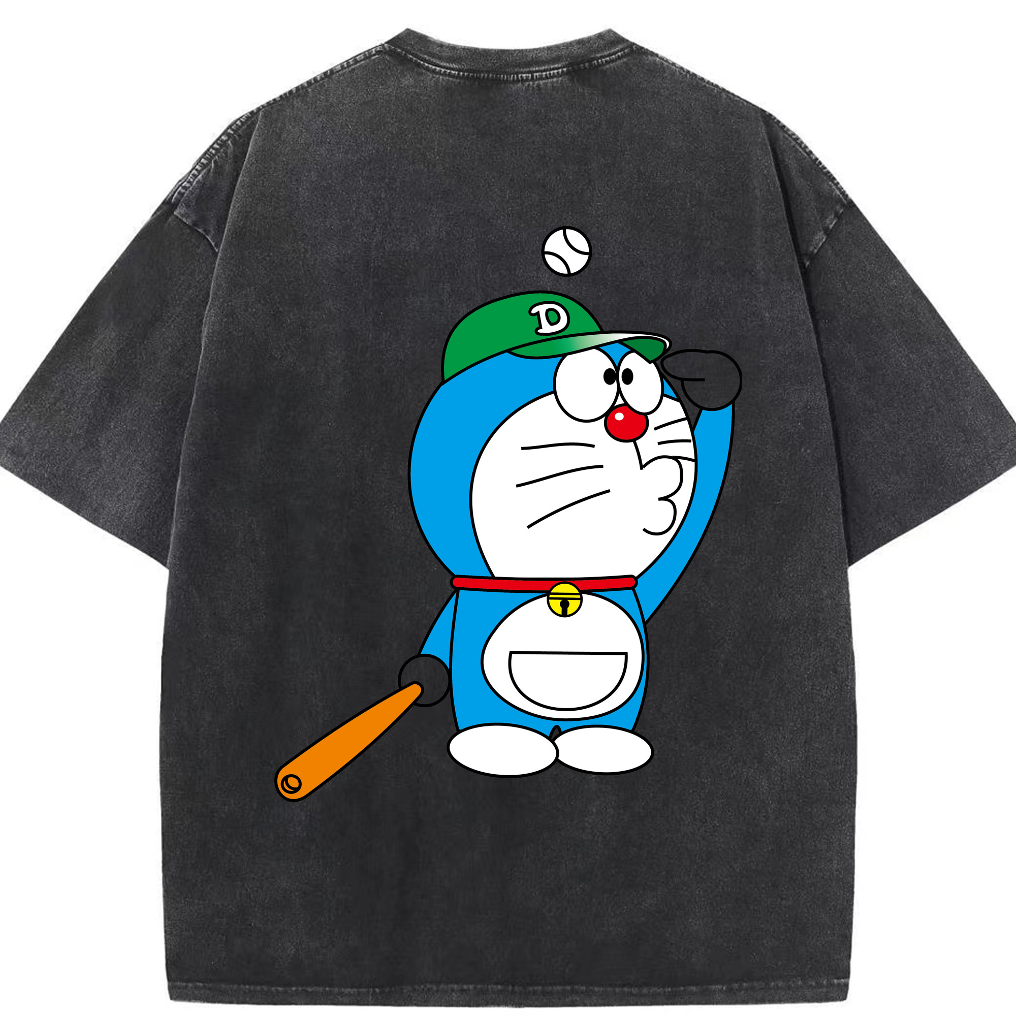 （画像用） ドラえもん Doraemon 綿100% ヴィンテージ風 半袖Tシャツ（背面プリント）