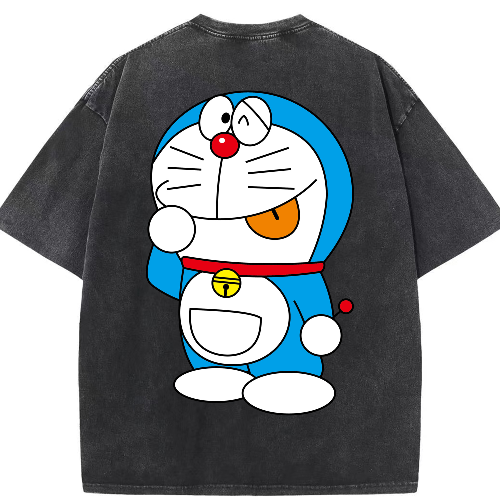 （画像用） ドラえもん Doraemon 綿100% ヴィンテージ風 半袖Tシャツ（背面プリント）