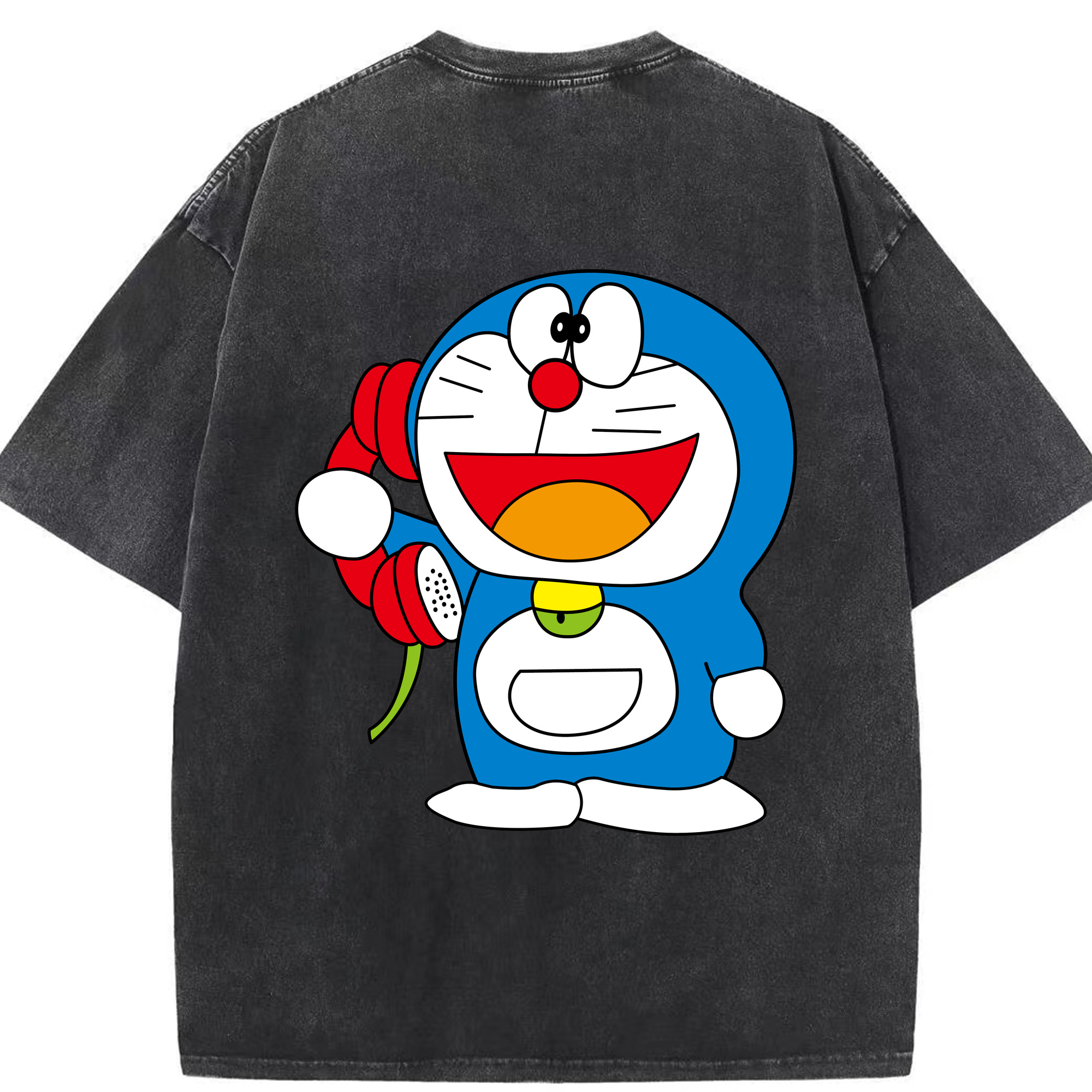 （画像用） ドラえもん Doraemon 綿100% ヴィンテージ風 半袖Tシャツ（背面プリント）