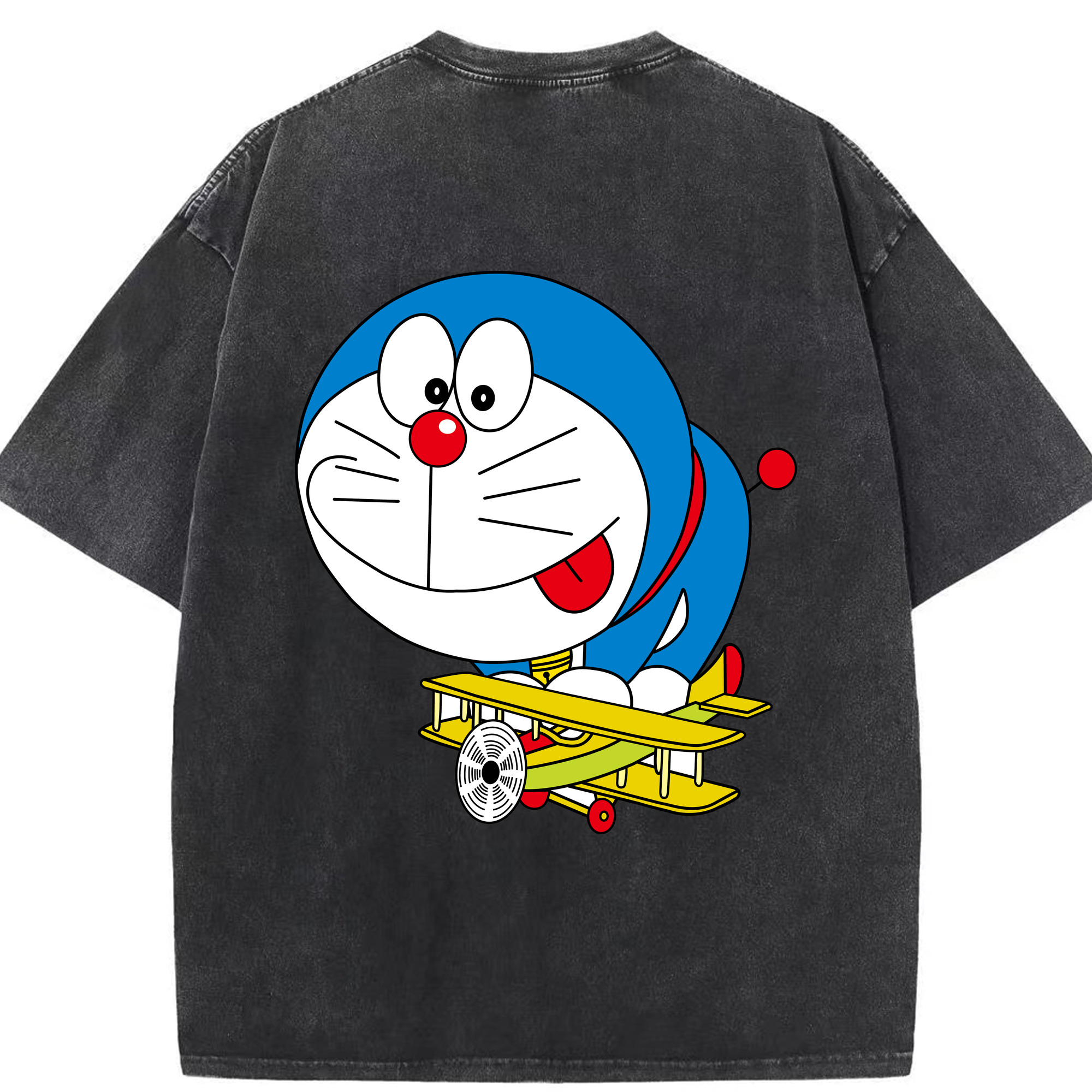 （画像用） ドラえもん Doraemon 綿100% ヴィンテージ風 半袖Tシャツ（背面プリント）