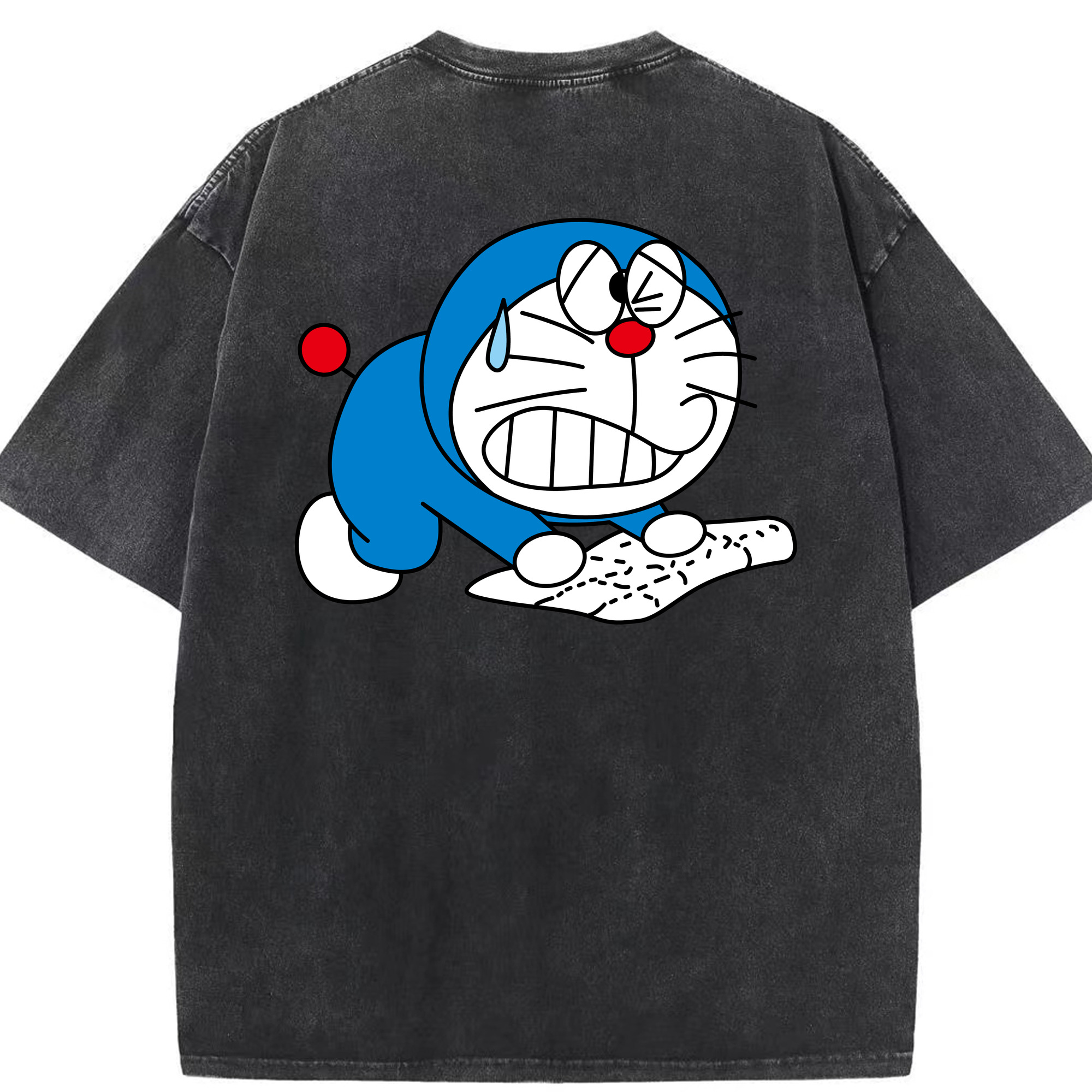（画像用） ドラえもん Doraemon 綿100% ヴィンテージ風 半袖Tシャツ（背面プリント）