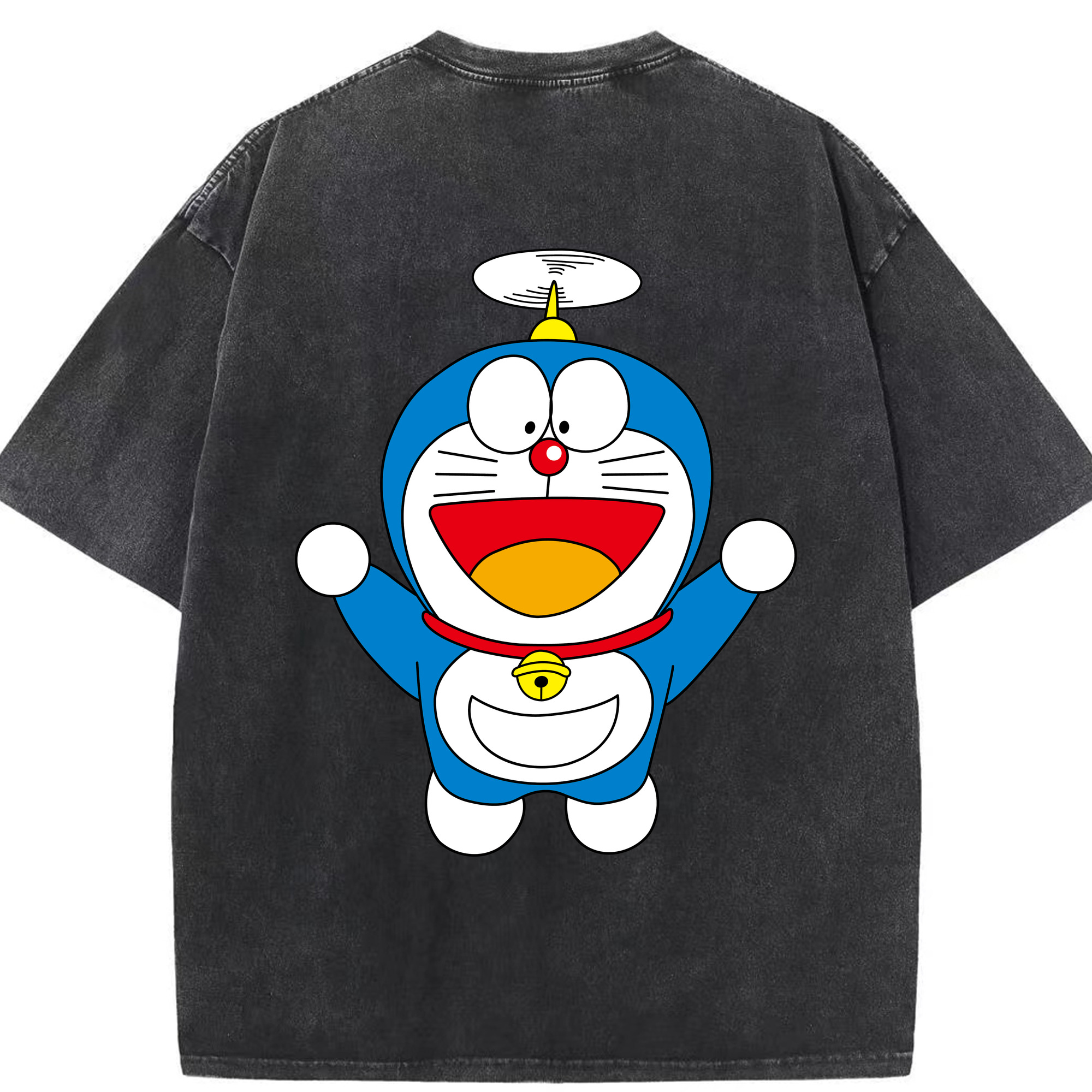 （画像用） ドラえもん Doraemon 綿100% ヴィンテージ風 半袖Tシャツ（背面プリント）