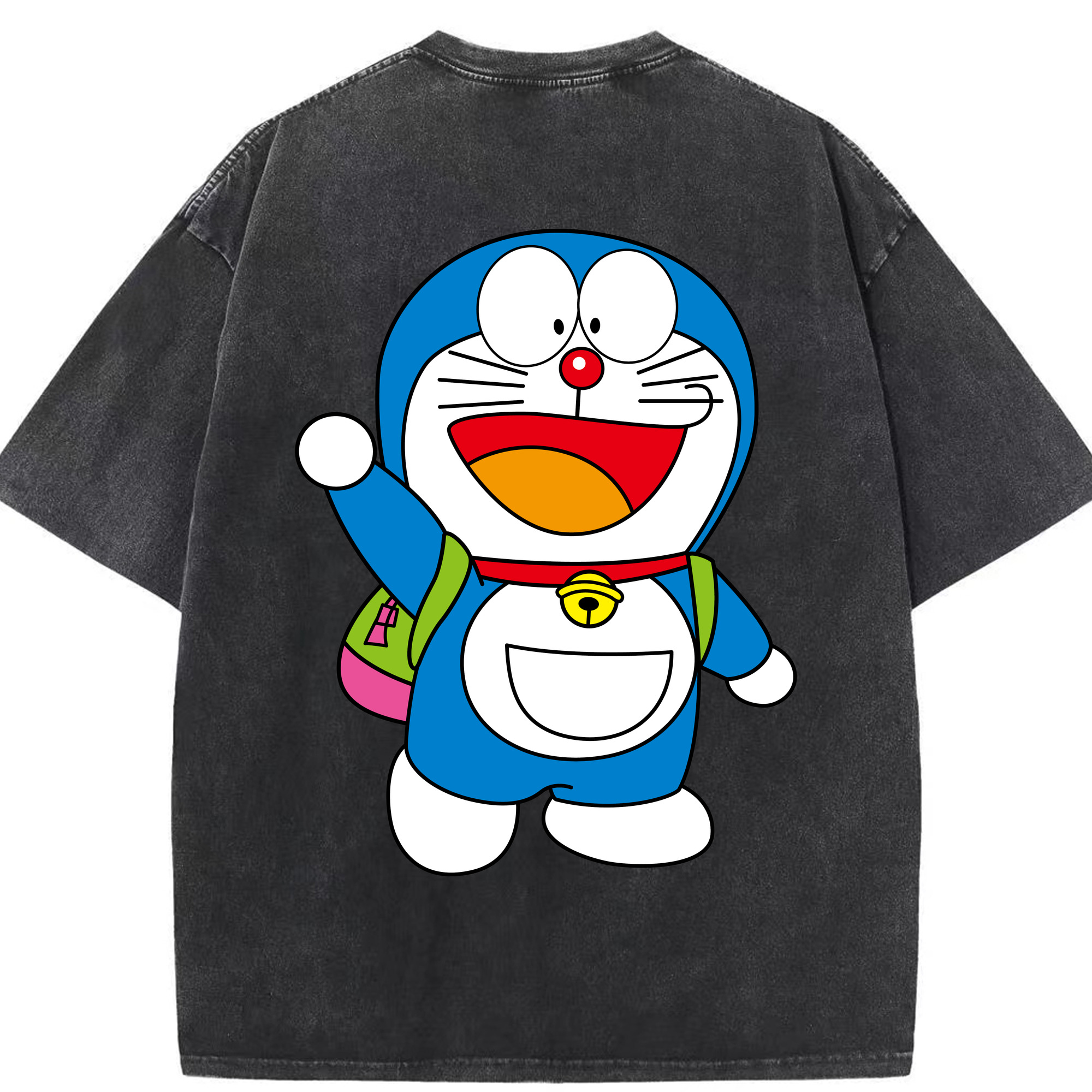 （画像用） ドラえもん Doraemon 綿100% ヴィンテージ風 半袖Tシャツ（背面プリント）