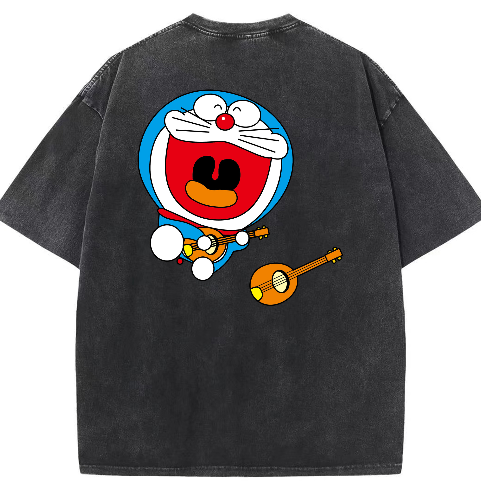 （画像用） ドラえもん Doraemon 綿100% ヴィンテージ風 半袖Tシャツ（背面プリント）