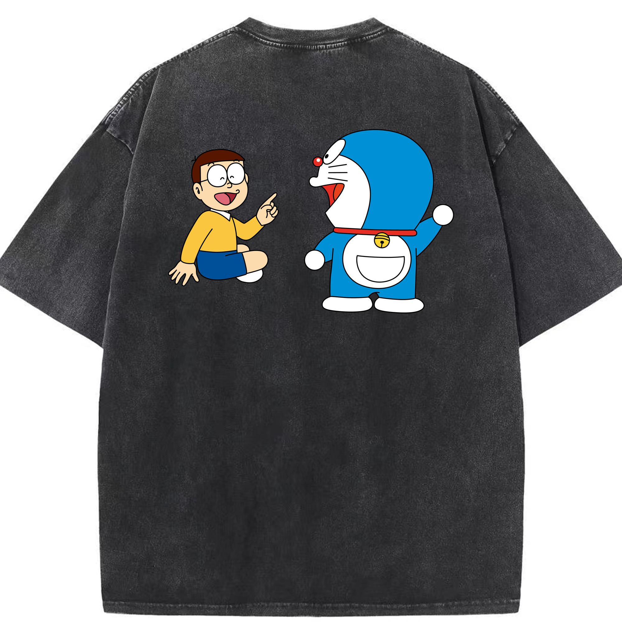 （画像用） ドラえもん Doraemon 綿100% ヴィンテージ風 半袖Tシャツ（背面プリント）