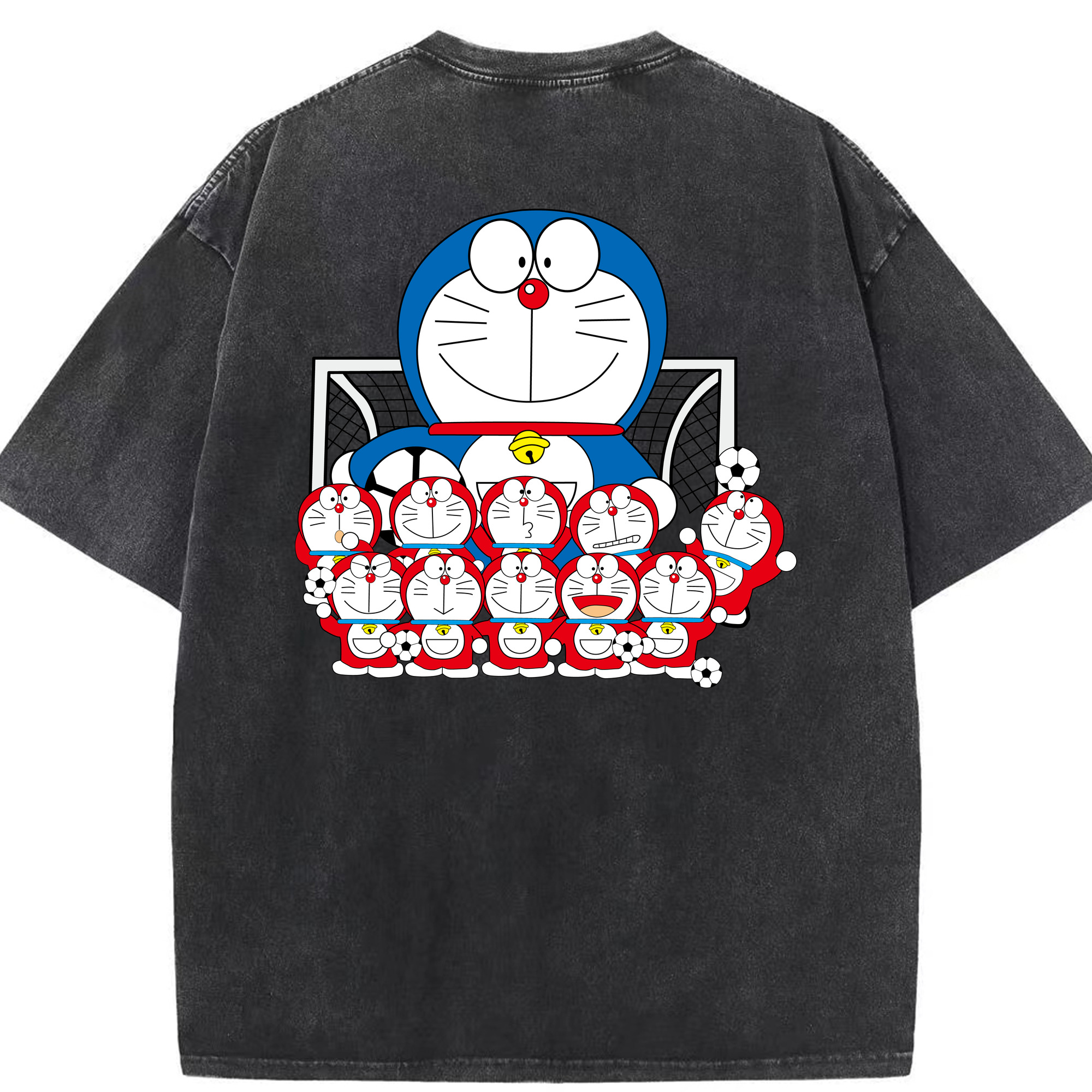 （画像用） ドラえもん Doraemon 綿100% ヴィンテージ風 半袖Tシャツ（背面プリント）