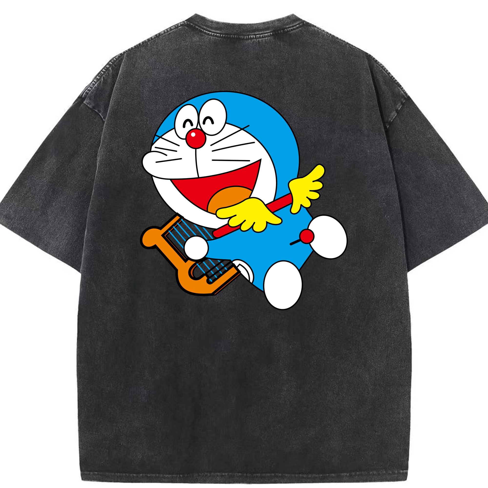 （画像用） ドラえもん Doraemon 綿100% ヴィンテージ風 半袖Tシャツ（背面プリント）