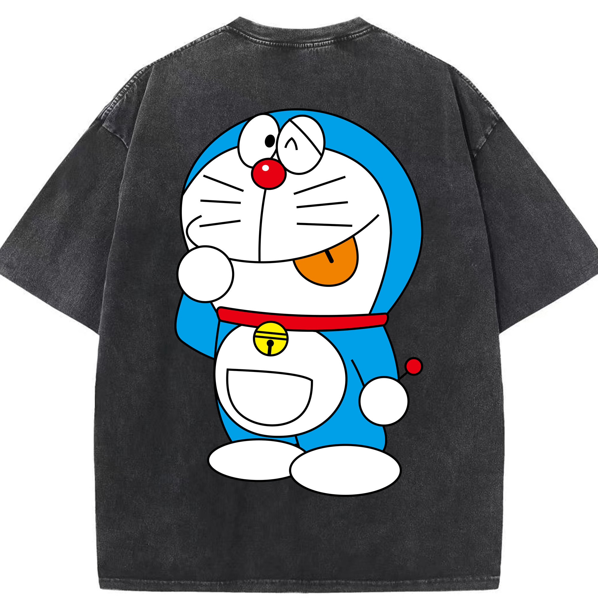 （画像用） ドラえもん Doraemon 綿100% ヴィンテージ風 半袖Tシャツ（背面プリント）