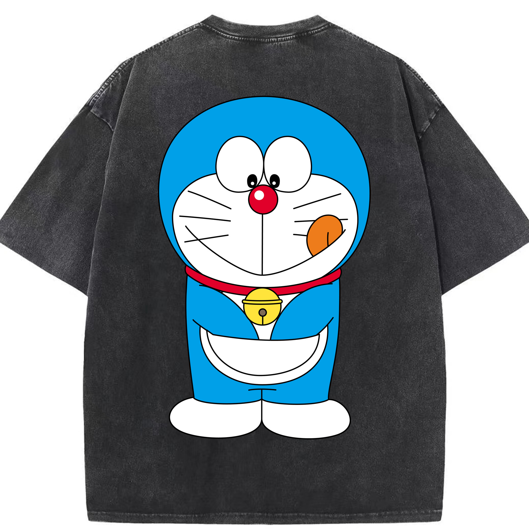 （画像用） ドラえもん Doraemon 綿100% ヴィンテージ風 半袖Tシャツ（背面プリント）