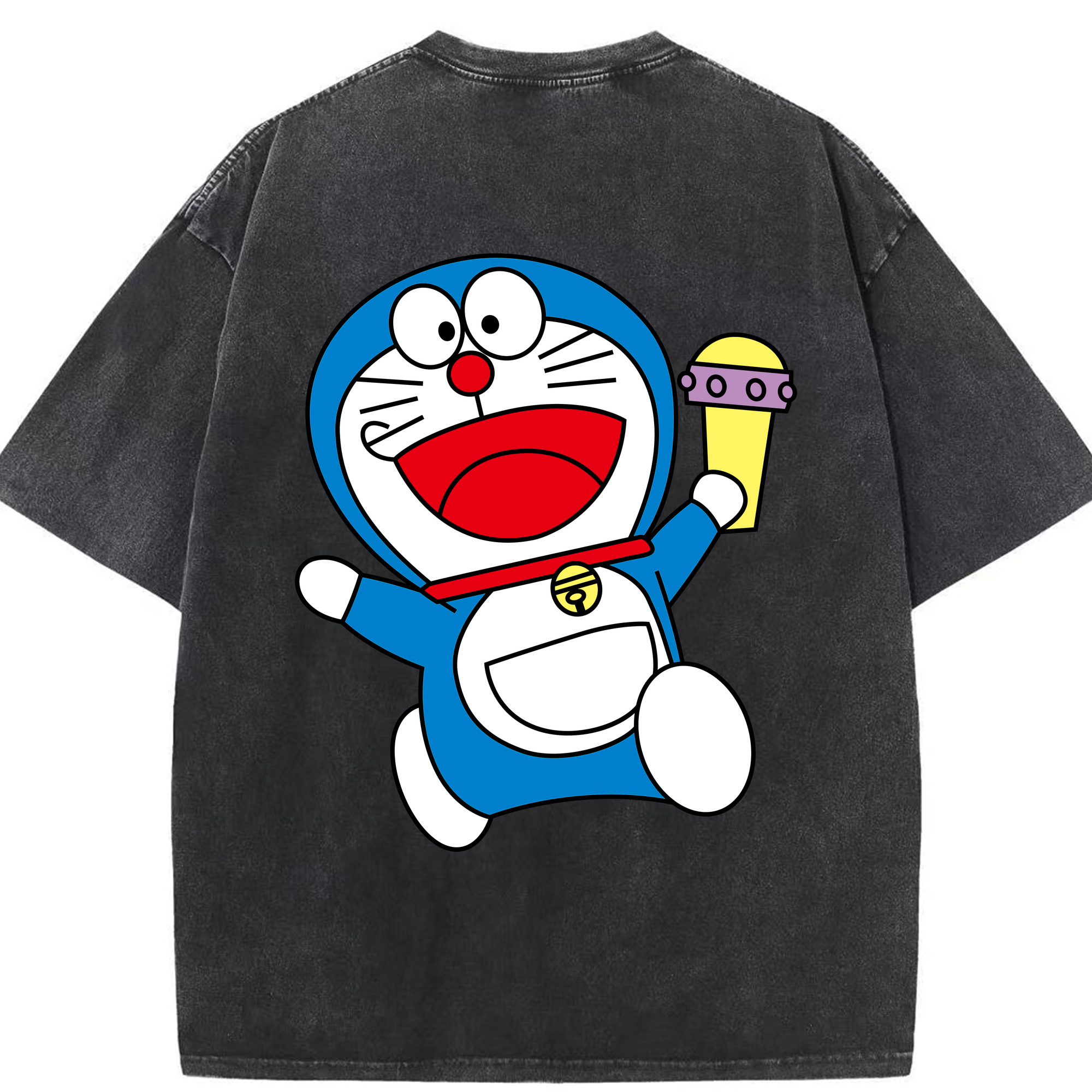 （画像用） ドラえもん Doraemon 綿100% ヴィンテージ風 半袖Tシャツ（背面プリント）