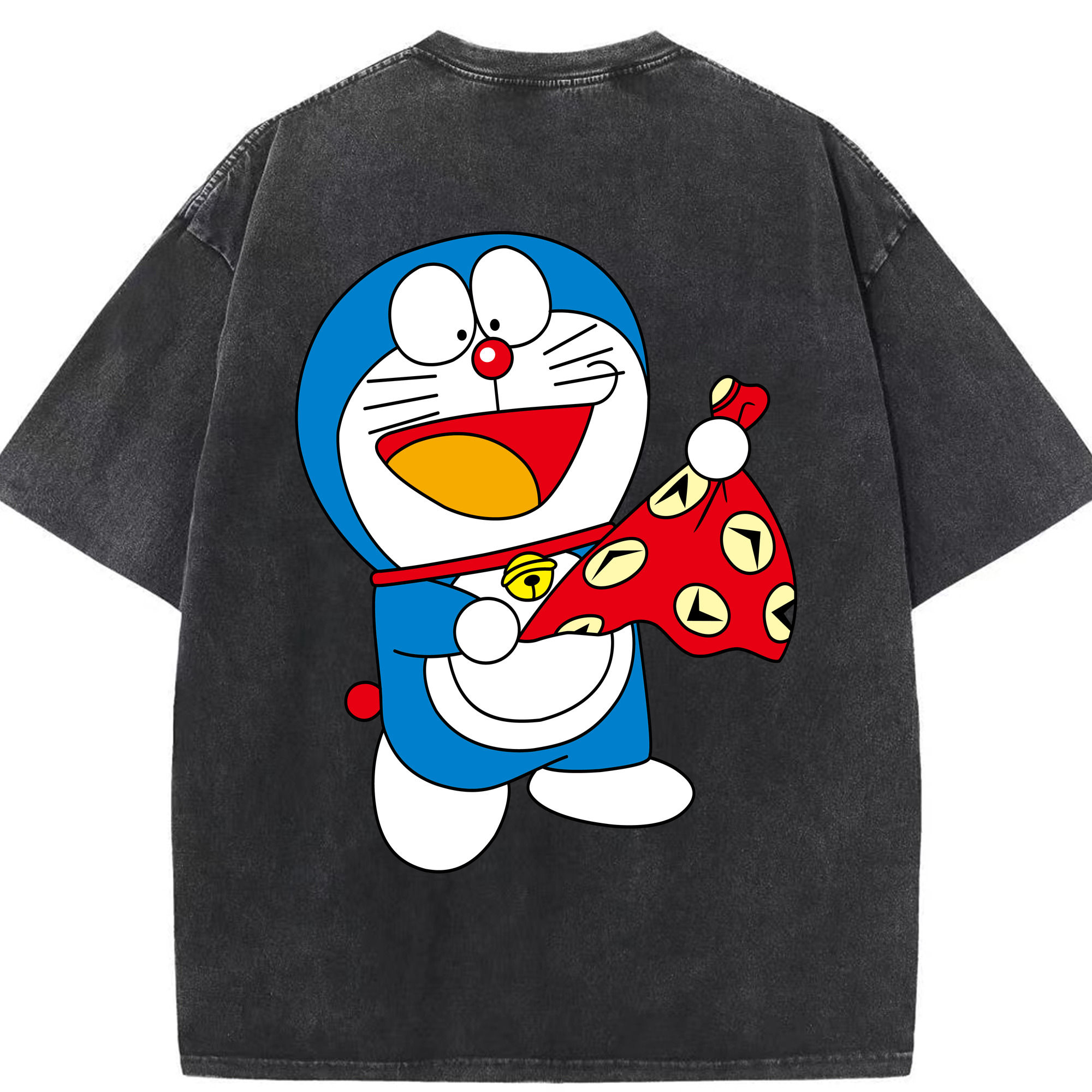 （画像用） ドラえもん Doraemon 綿100% ヴィンテージ風 半袖Tシャツ（背面プリント）