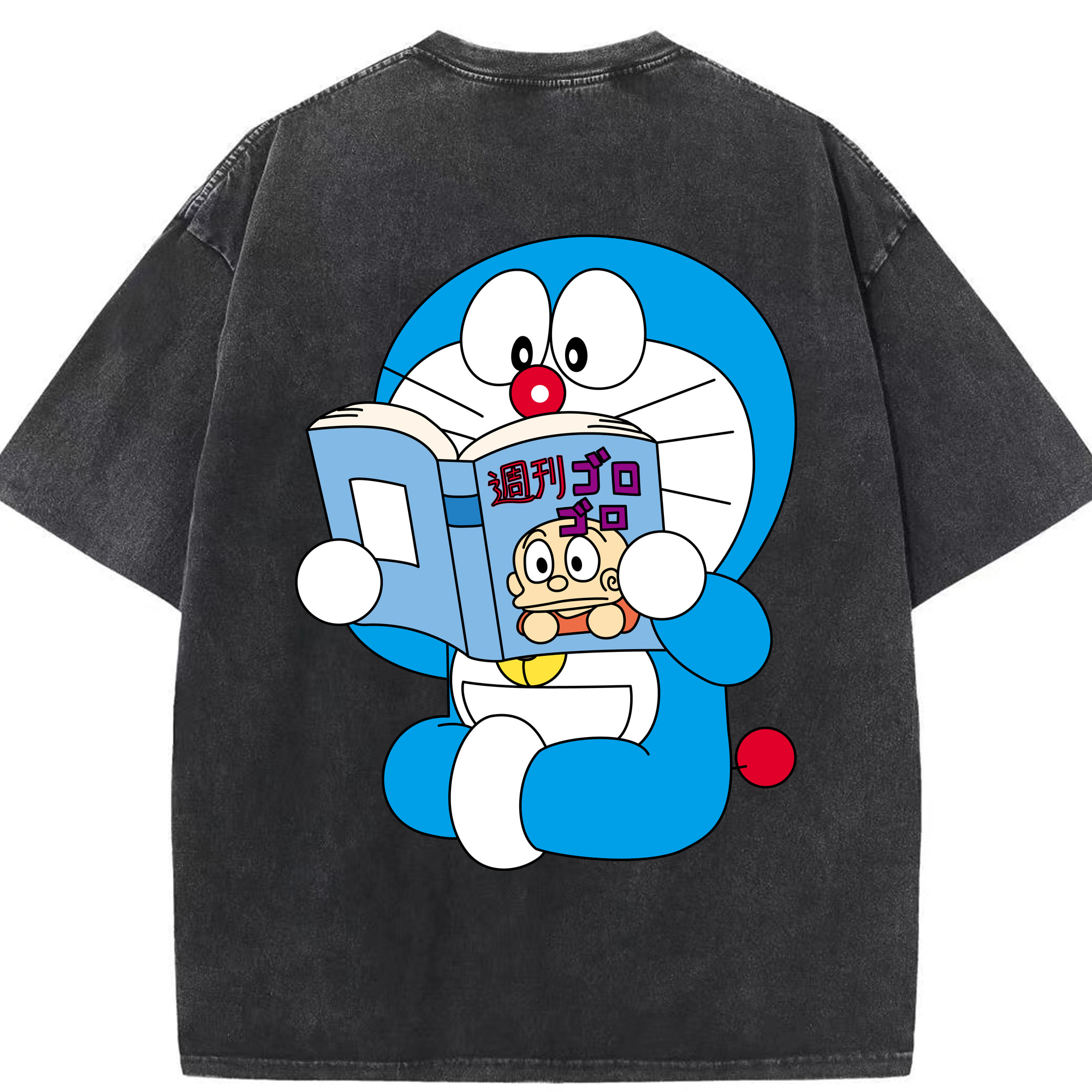 （画像用） ドラえもん Doraemon 綿100% ヴィンテージ風 半袖Tシャツ（背面プリント）