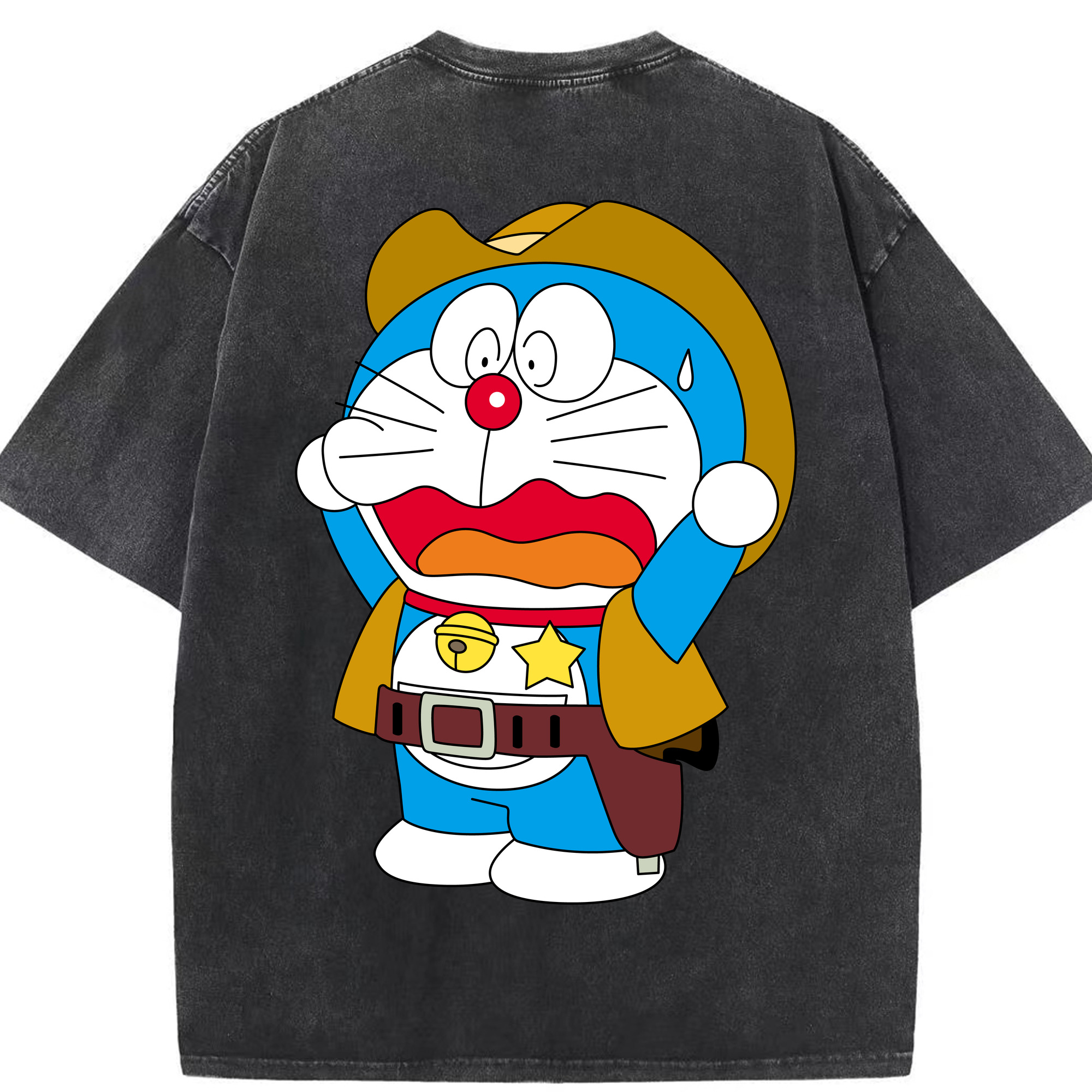 （画像用） ドラえもん Doraemon 綿100% ヴィンテージ風 半袖Tシャツ（背面プリント）