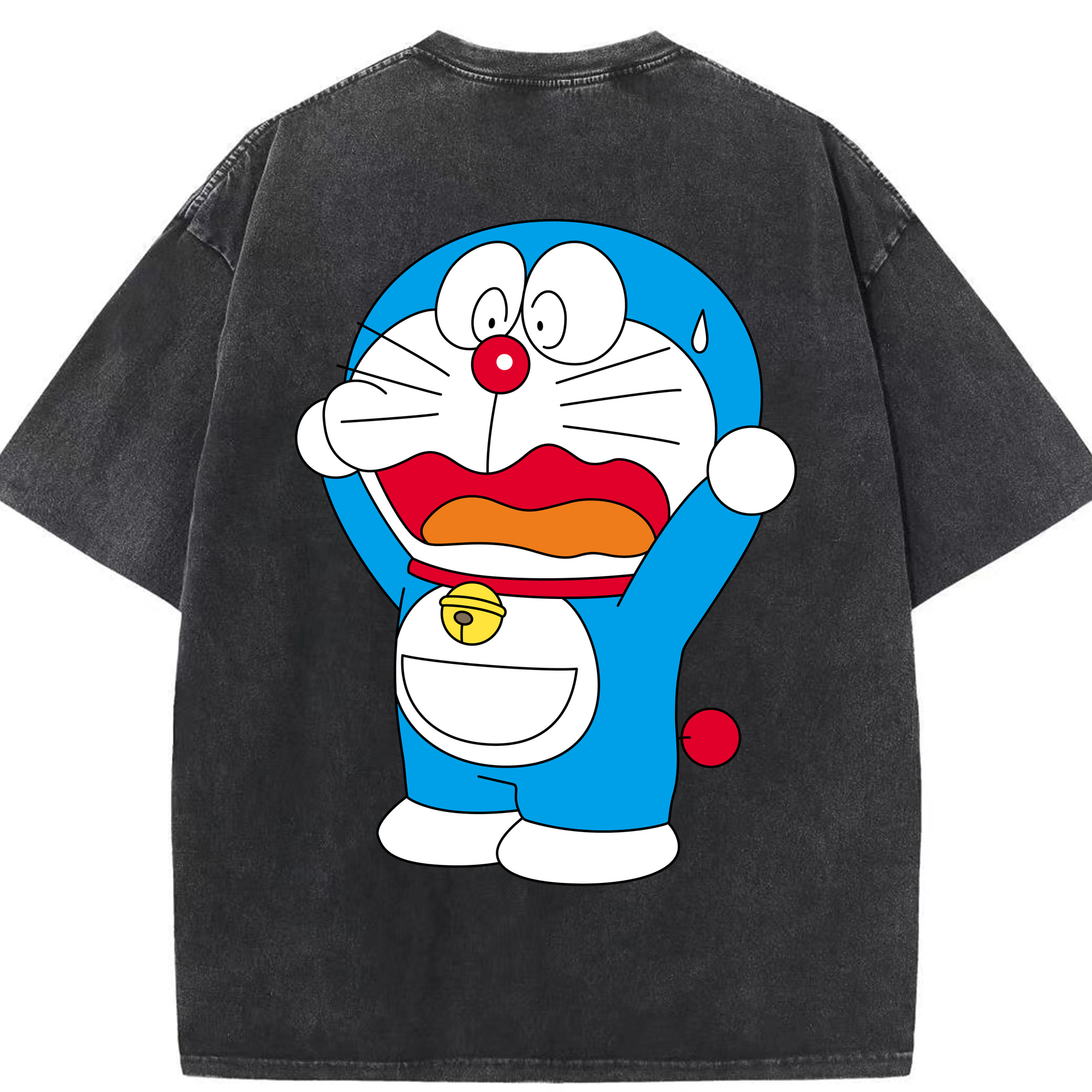 （画像用） ドラえもん Doraemon 綿100% ヴィンテージ風 半袖Tシャツ（背面プリント）