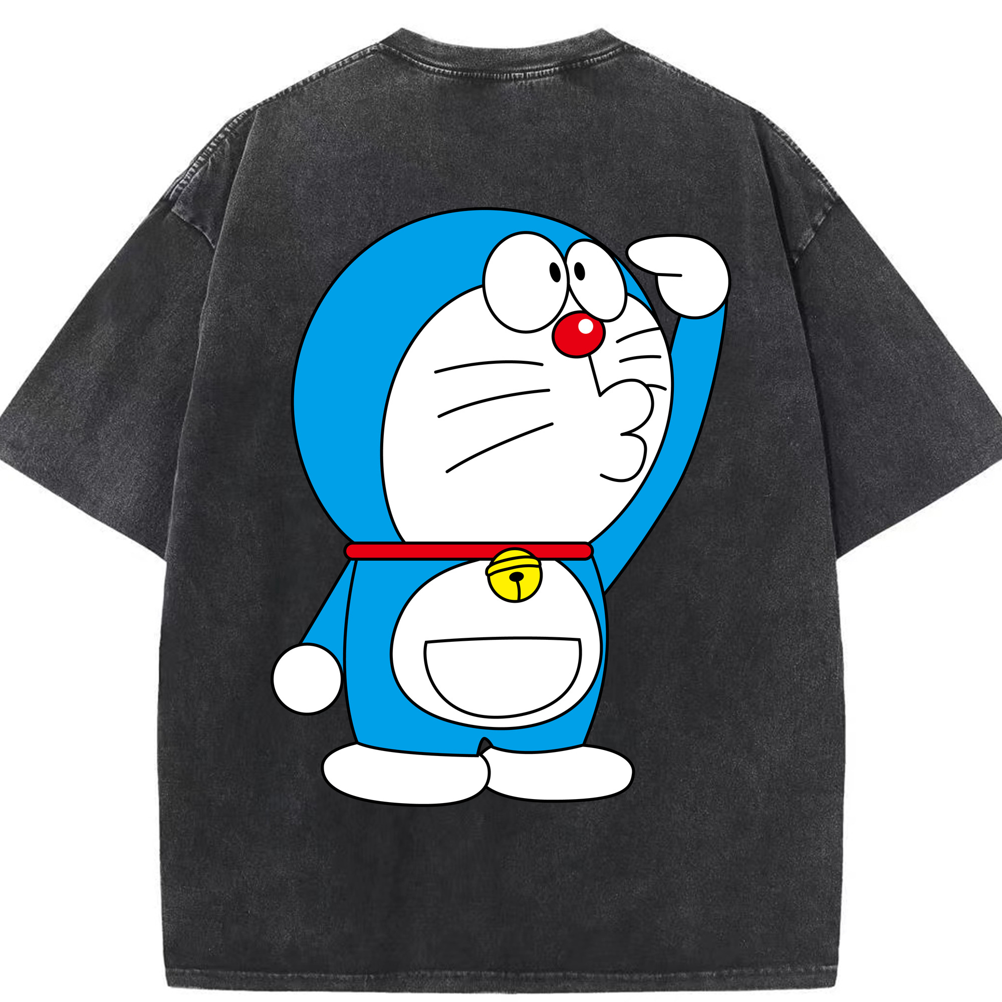 （画像用） ドラえもん Doraemon 綿100% ヴィンテージ風 半袖Tシャツ（背面プリント）