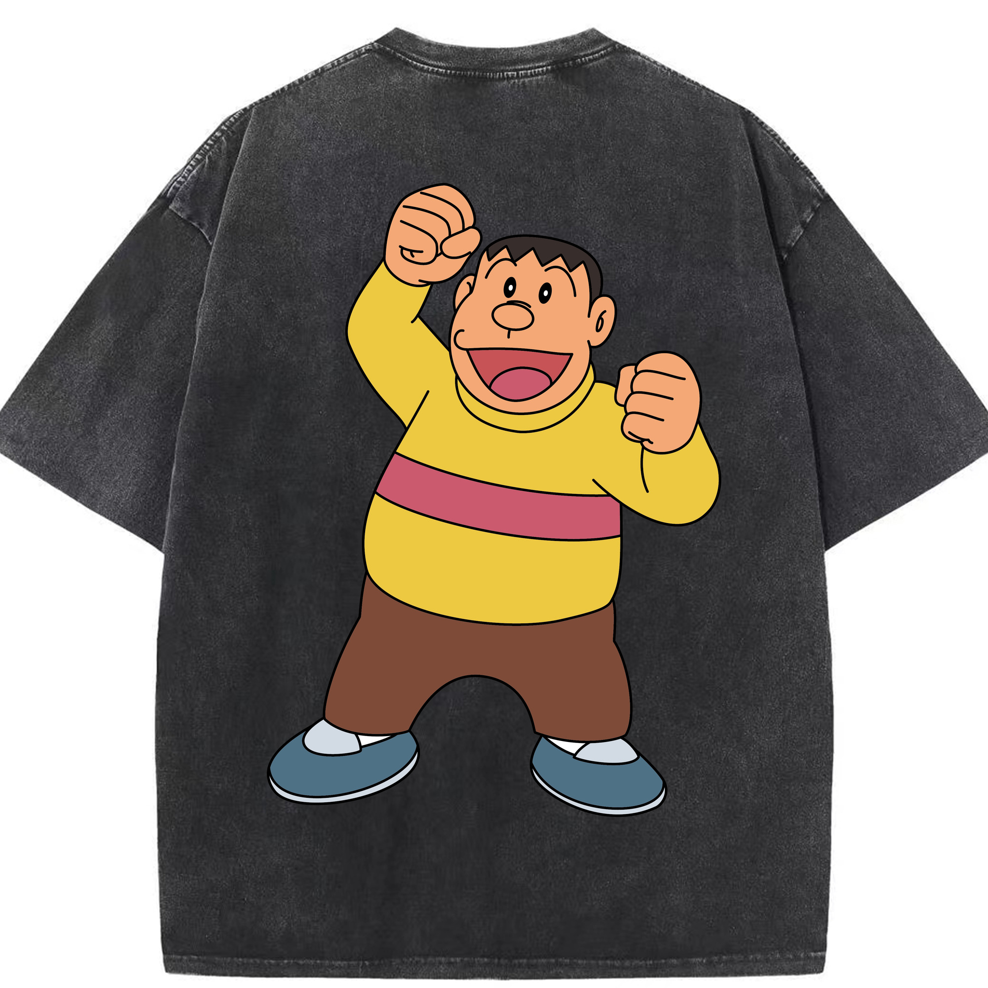（画像用） ドラえもん 剛田武 Doraemon Gouta Takeshi 綿100% ヴィンテージ風 半袖Tシャツ（背面プリント）