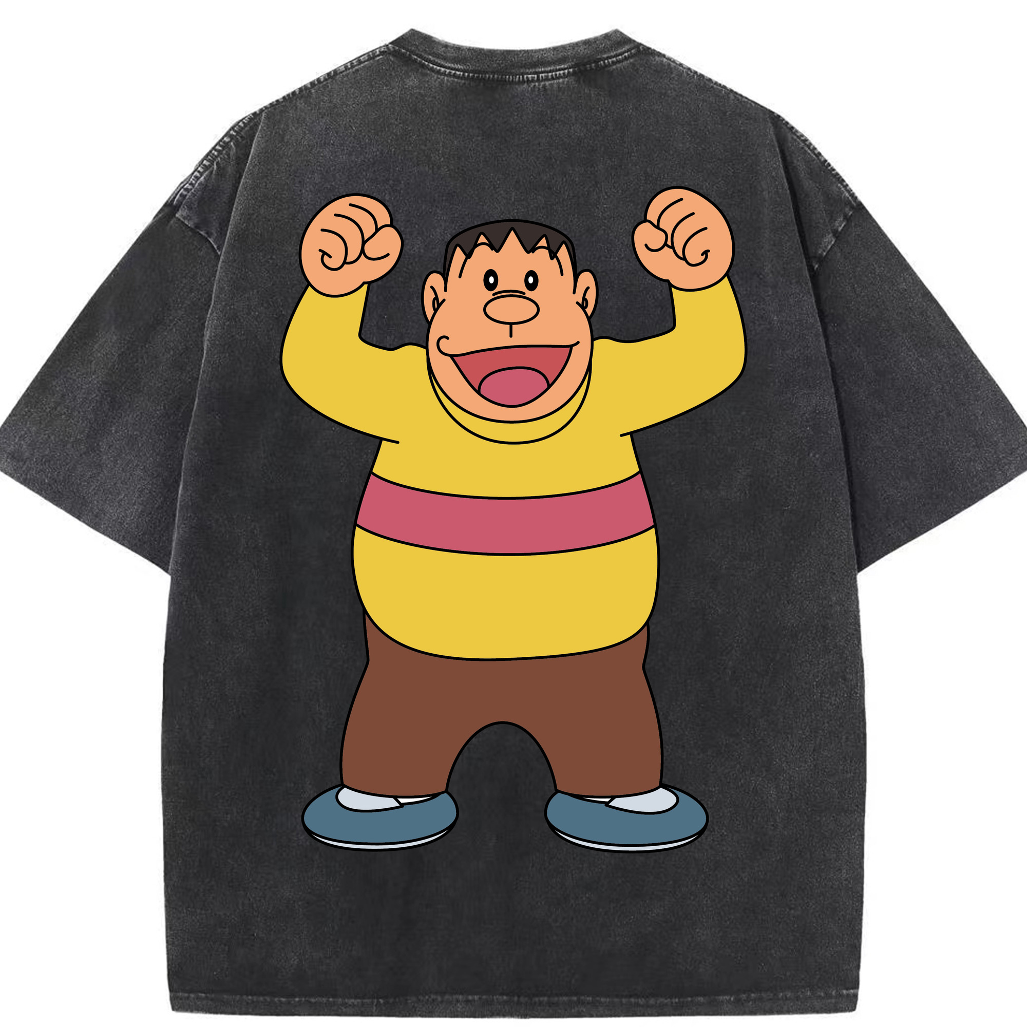 （画像用） ドラえもん 剛田武 Doraemon Gouta Takeshi 綿100% ヴィンテージ風 半袖Tシャツ（背面プリント）